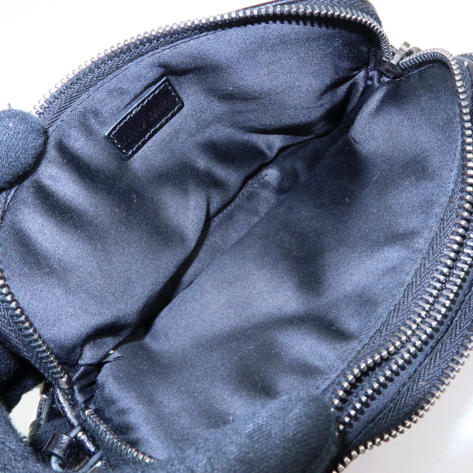 MIU MIU Logo Leather Mini Hand Bag Pouch Studs Black