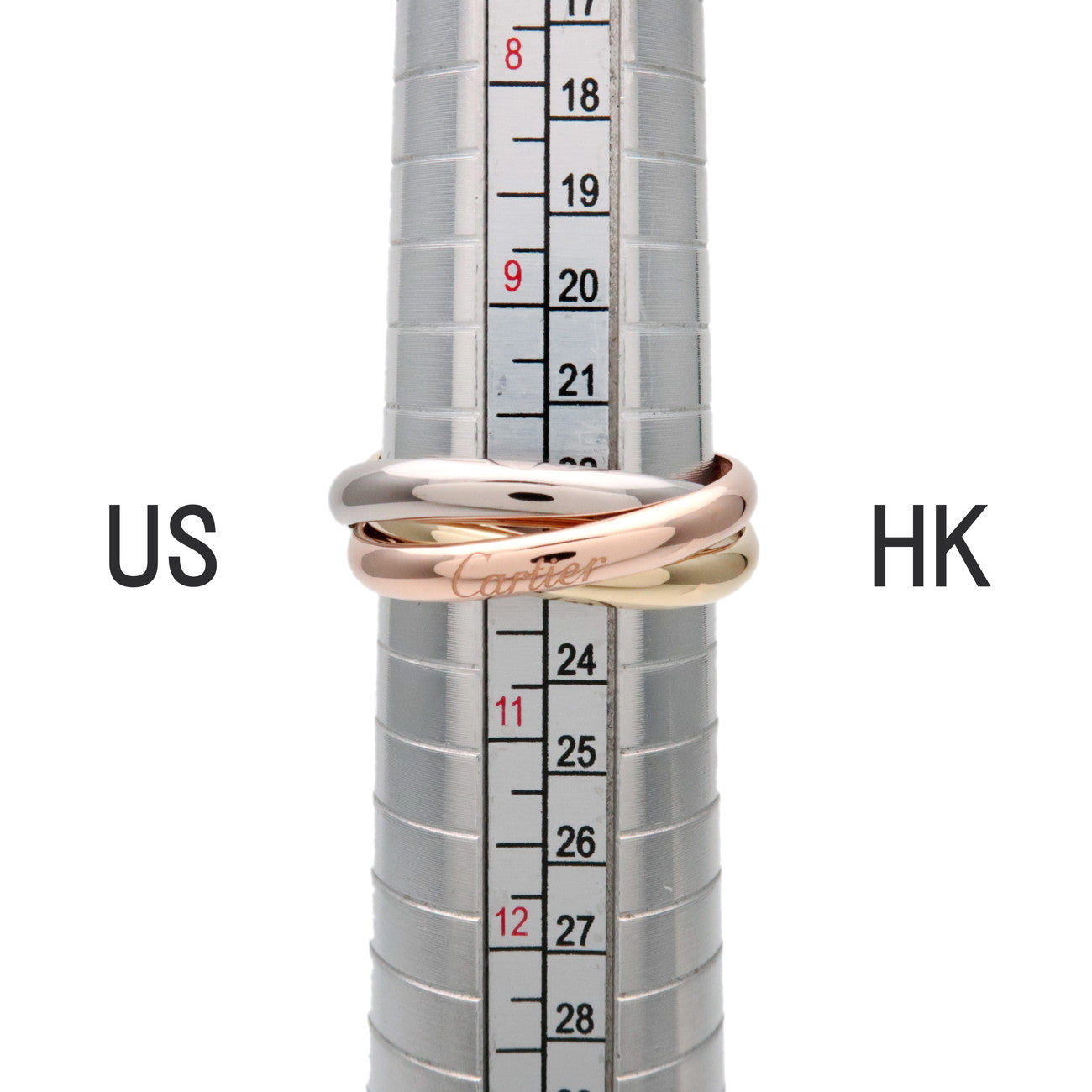 Cartier Trinity Ring MM K18 750YG/WG/PG #63 US10-10.5 EU63 HK23