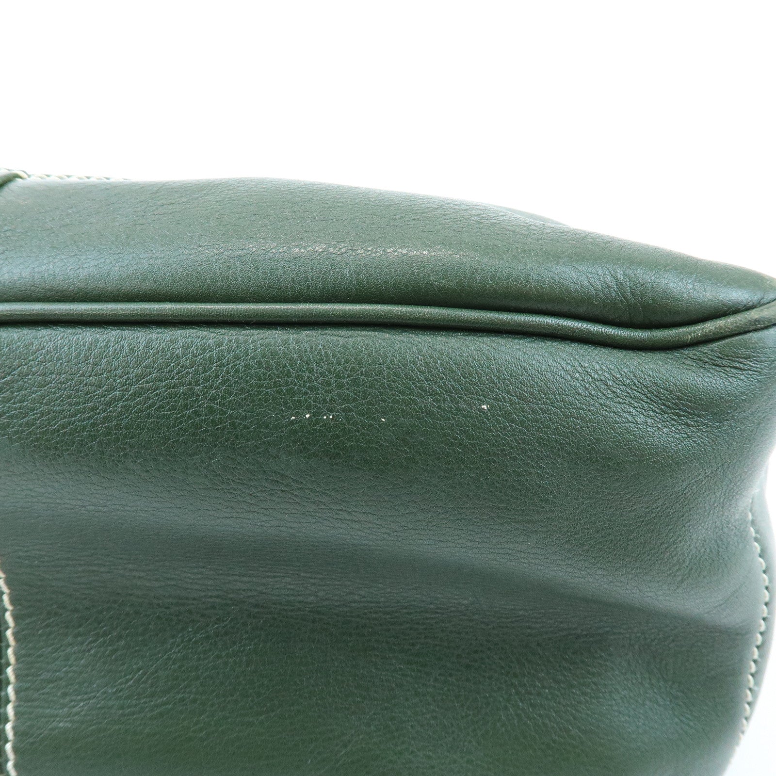 CELINE Boogie Bag Leather Hand Bag Tote Bag Dark Green