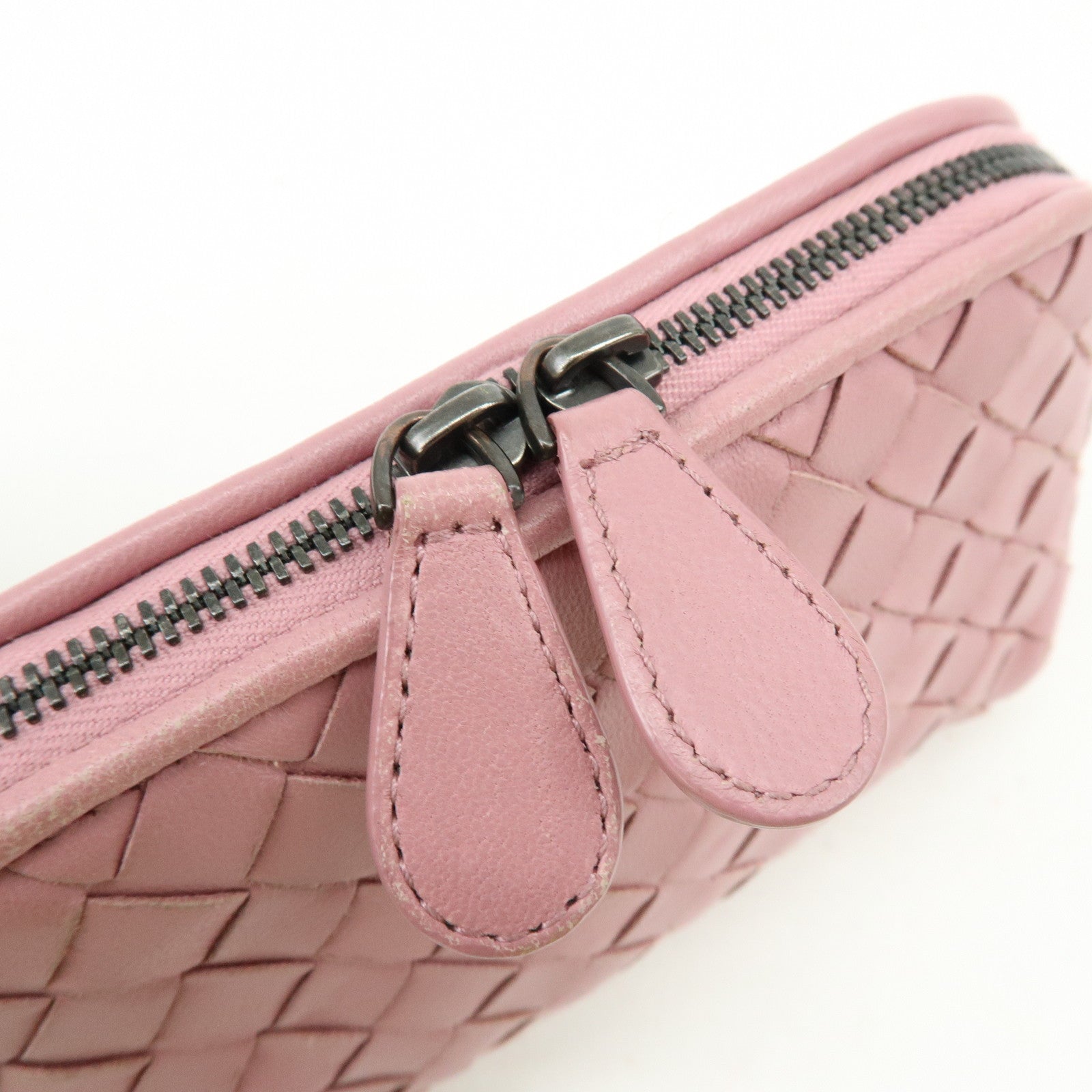 BOTTEGA VENETA Intrecciato Leather Pouch Cosmetic Pouch Pink