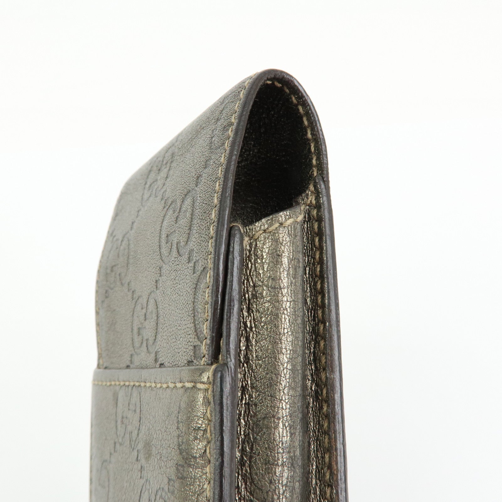 GUCCI Guccissima Leather Cigarette Case Gunmetal 181716