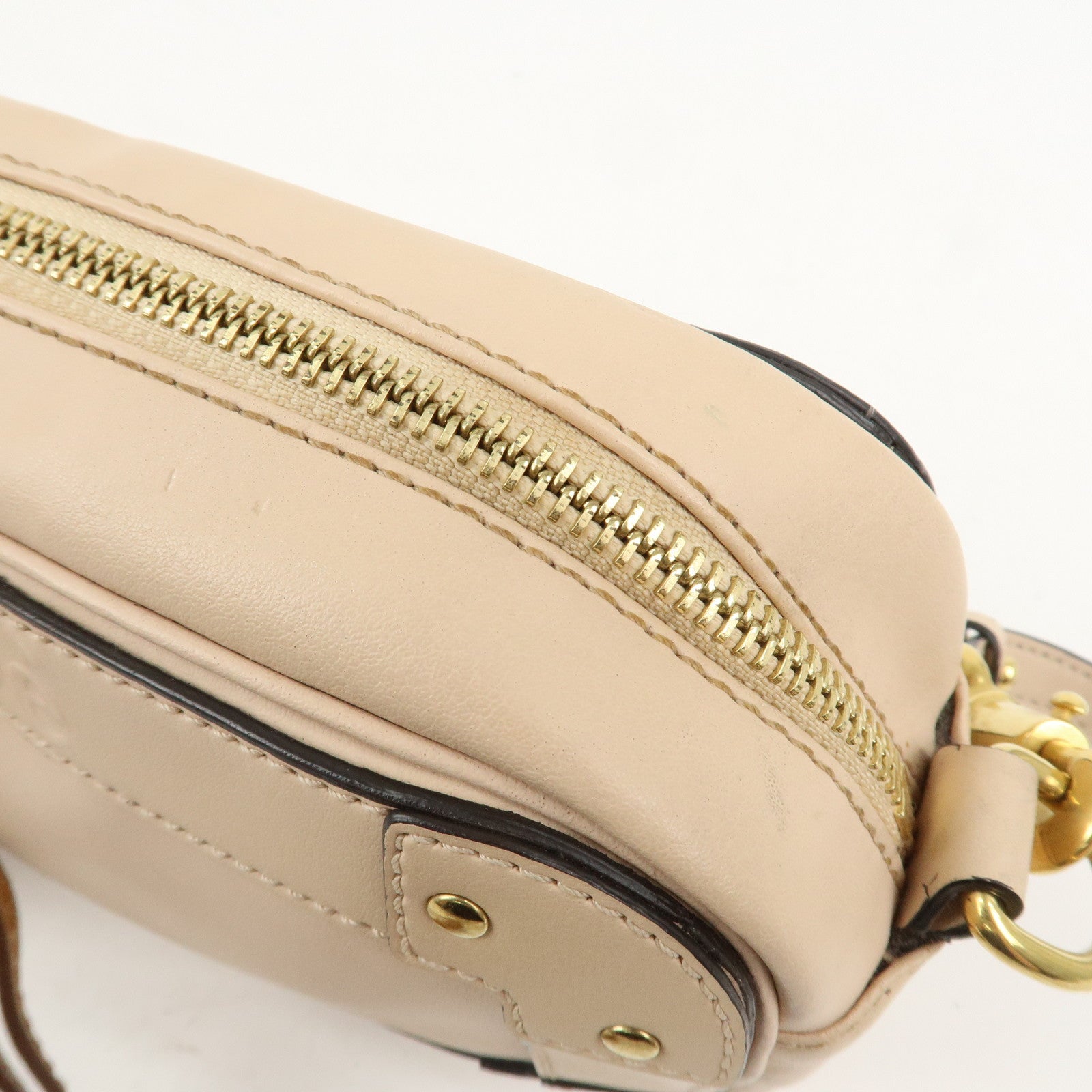 Chloe Eden Leather Tassel Shoulder Bag Pink Beige