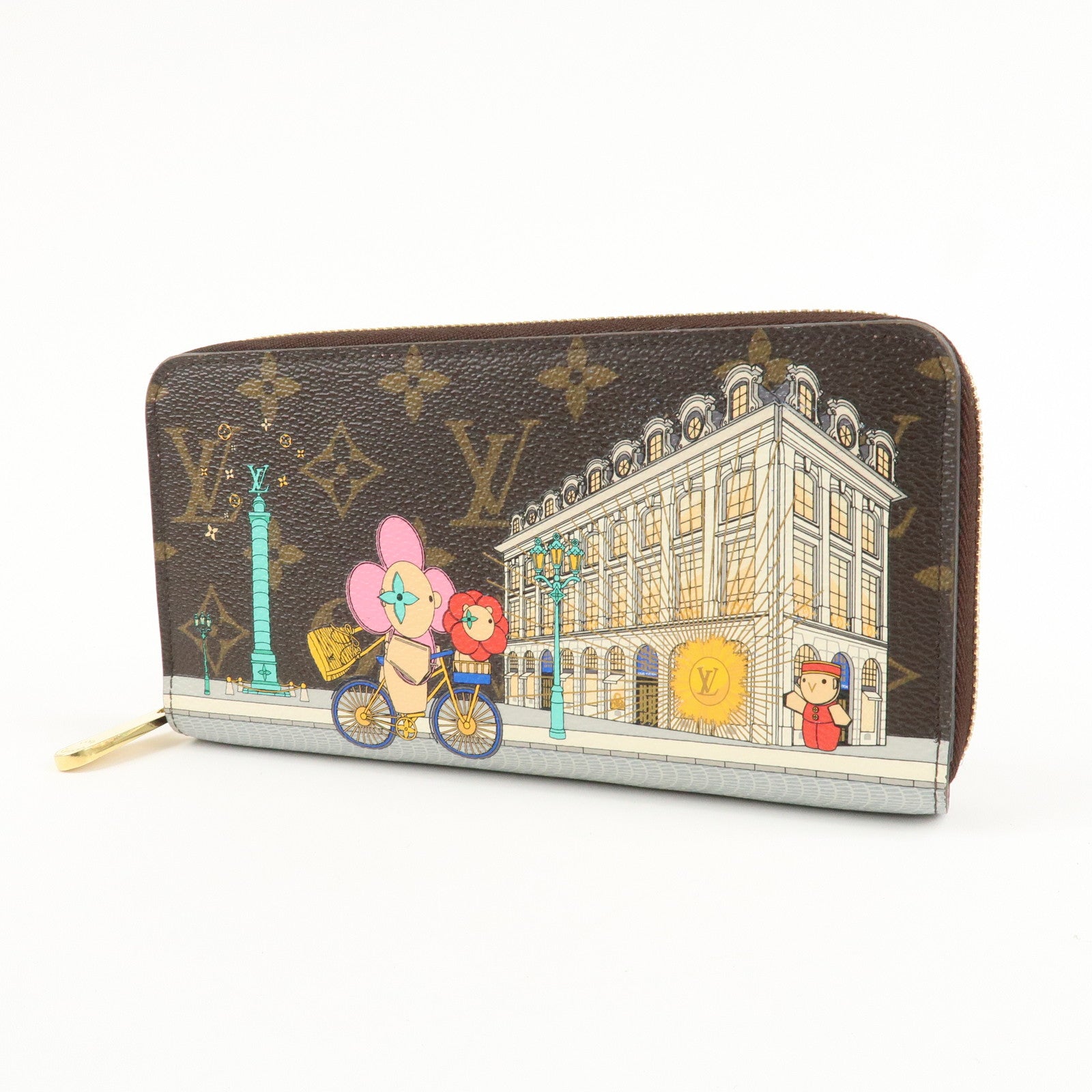Louis Vuitton Monogram Vivienne Zippy Long Wallet Brown M81544 Used