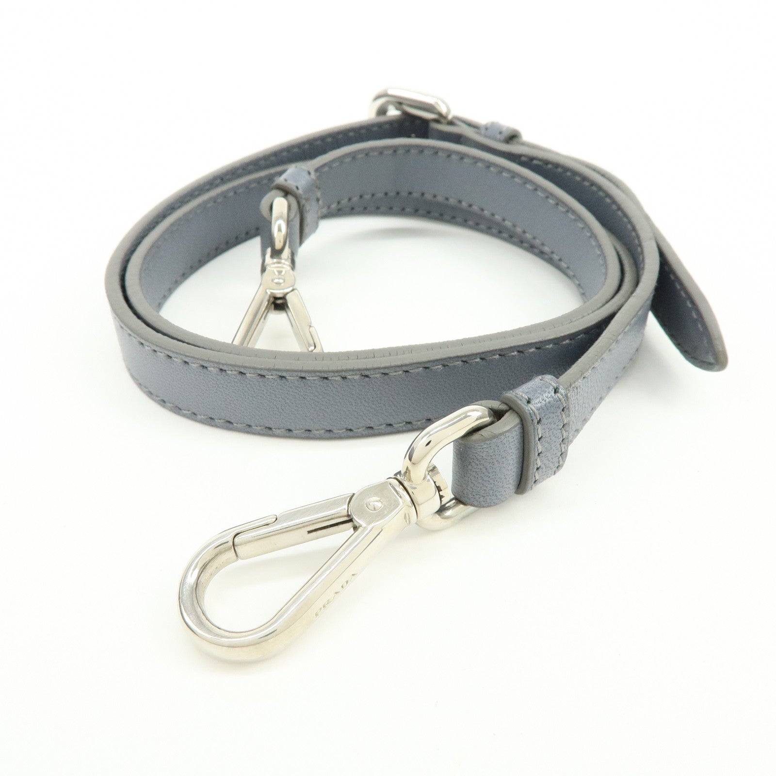 PRADA Nylon Leather 2Way Gathered Ribbon Hand Shoulder Bag Gray