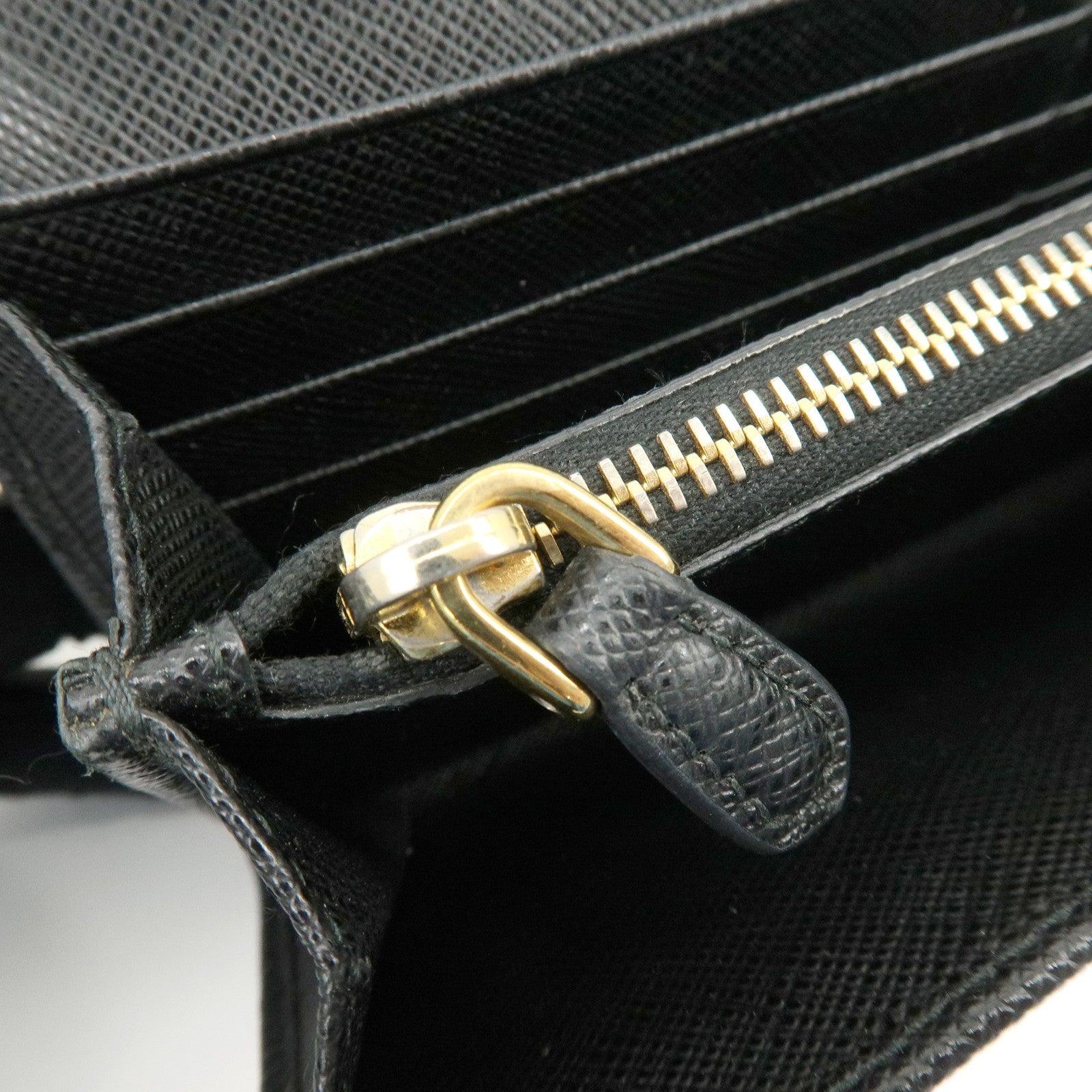 PRADA Saffiano Leather Flap Bi-Fold Long Wallet Black 1MH132
