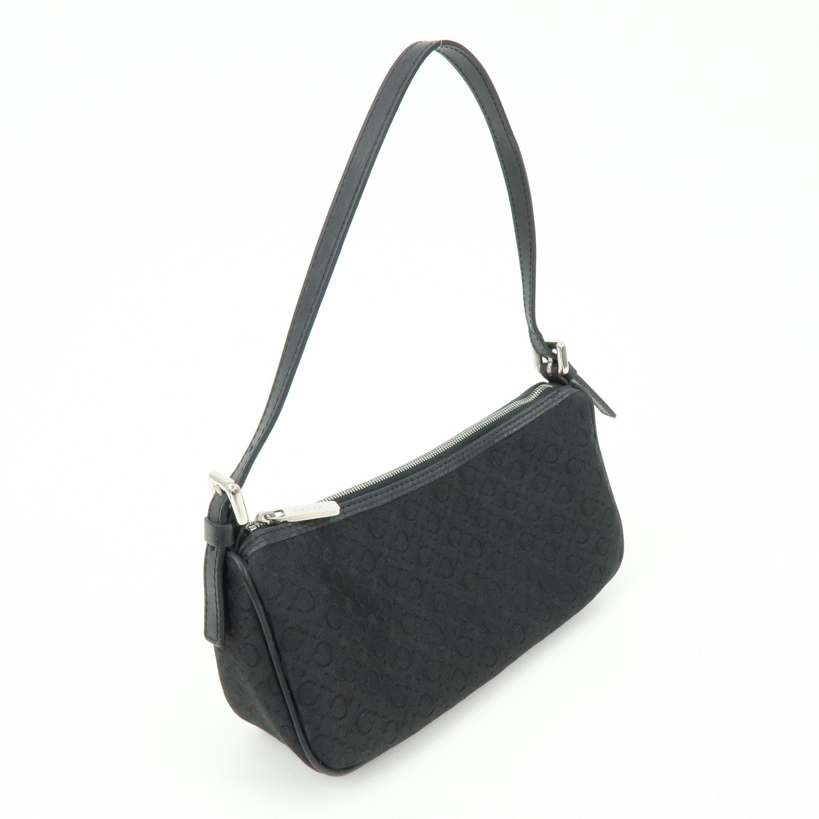 CELINE C Macadam Leather Shoulder Hand Bag Accessory Pouch Black