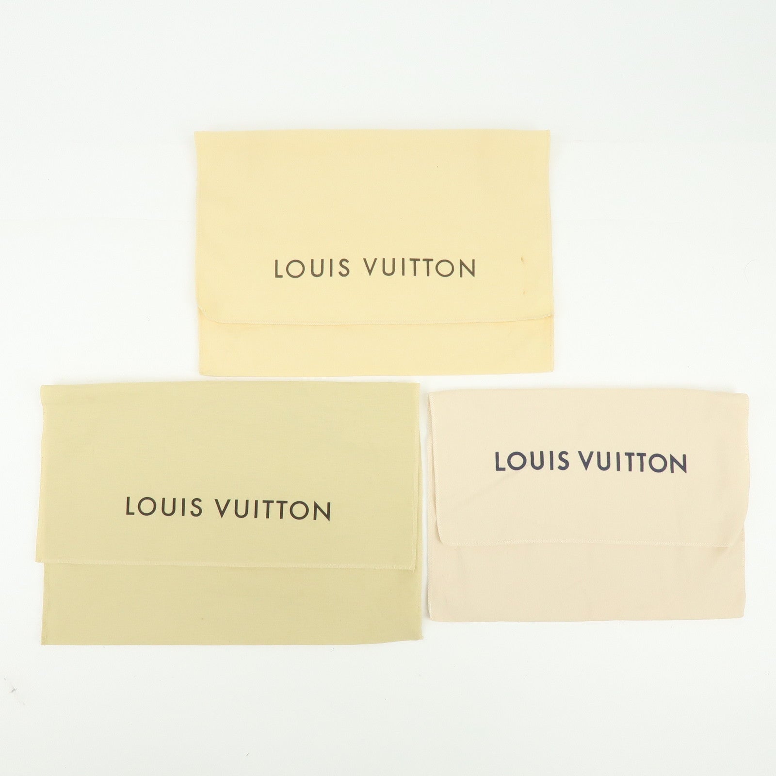 Louis Vuitton Set of 12 Dust Bag Storage Bag Flap Style Beige