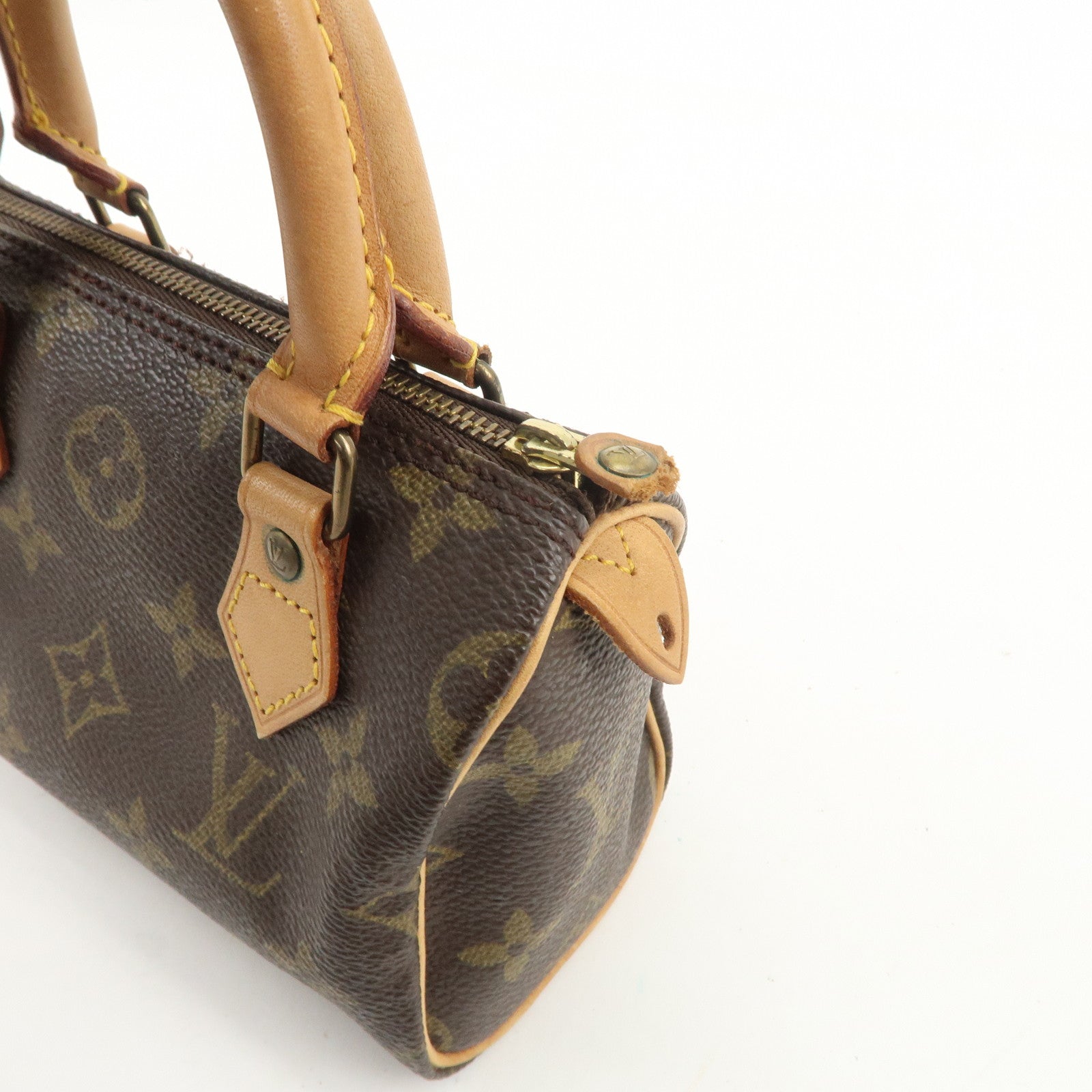 Louis Vuitton Monogram Mini Speedy Hand Bag Boston Bag Brown M41534