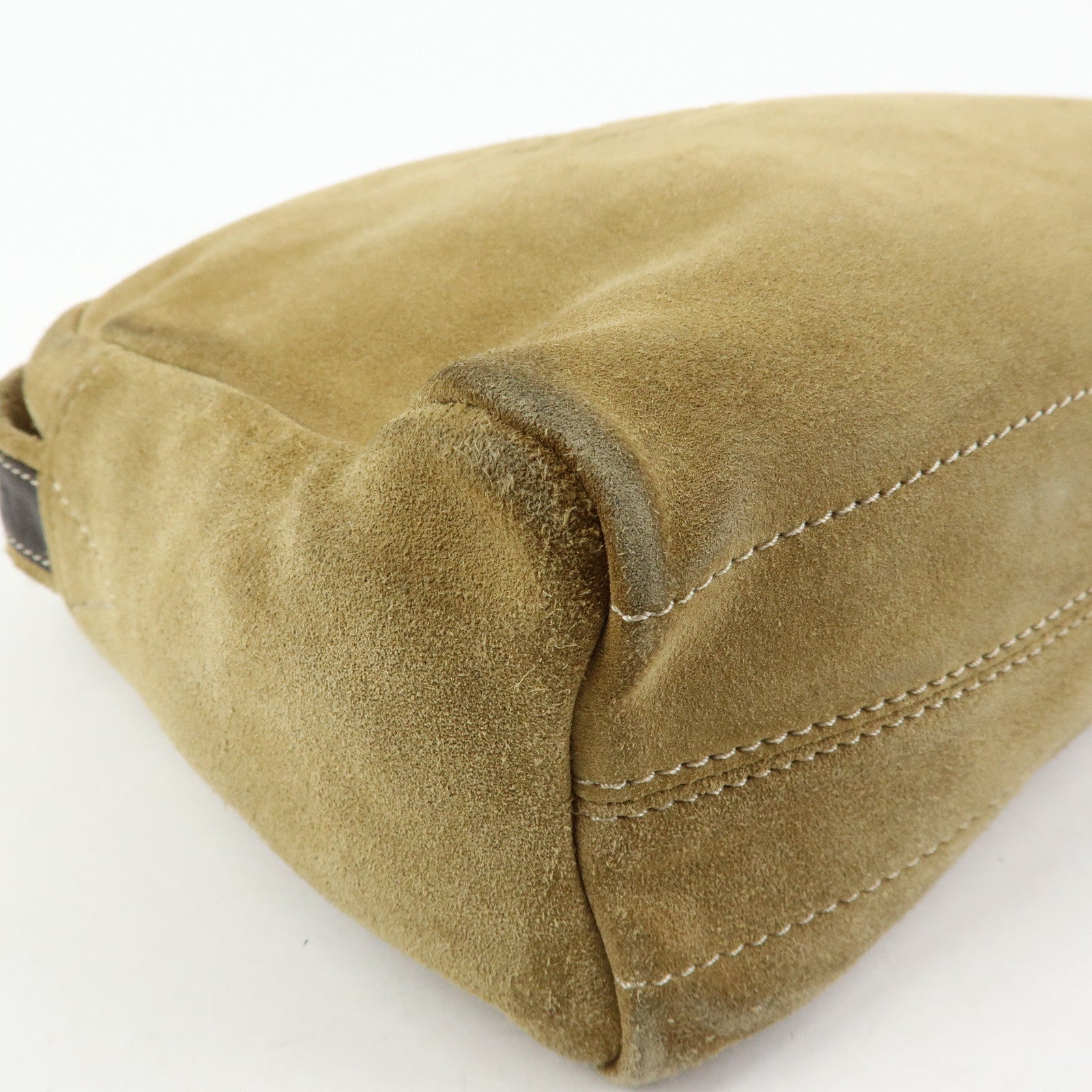 LOEWE Anagram Suede Leather Shoulder Bag Crossbody Bag Beige