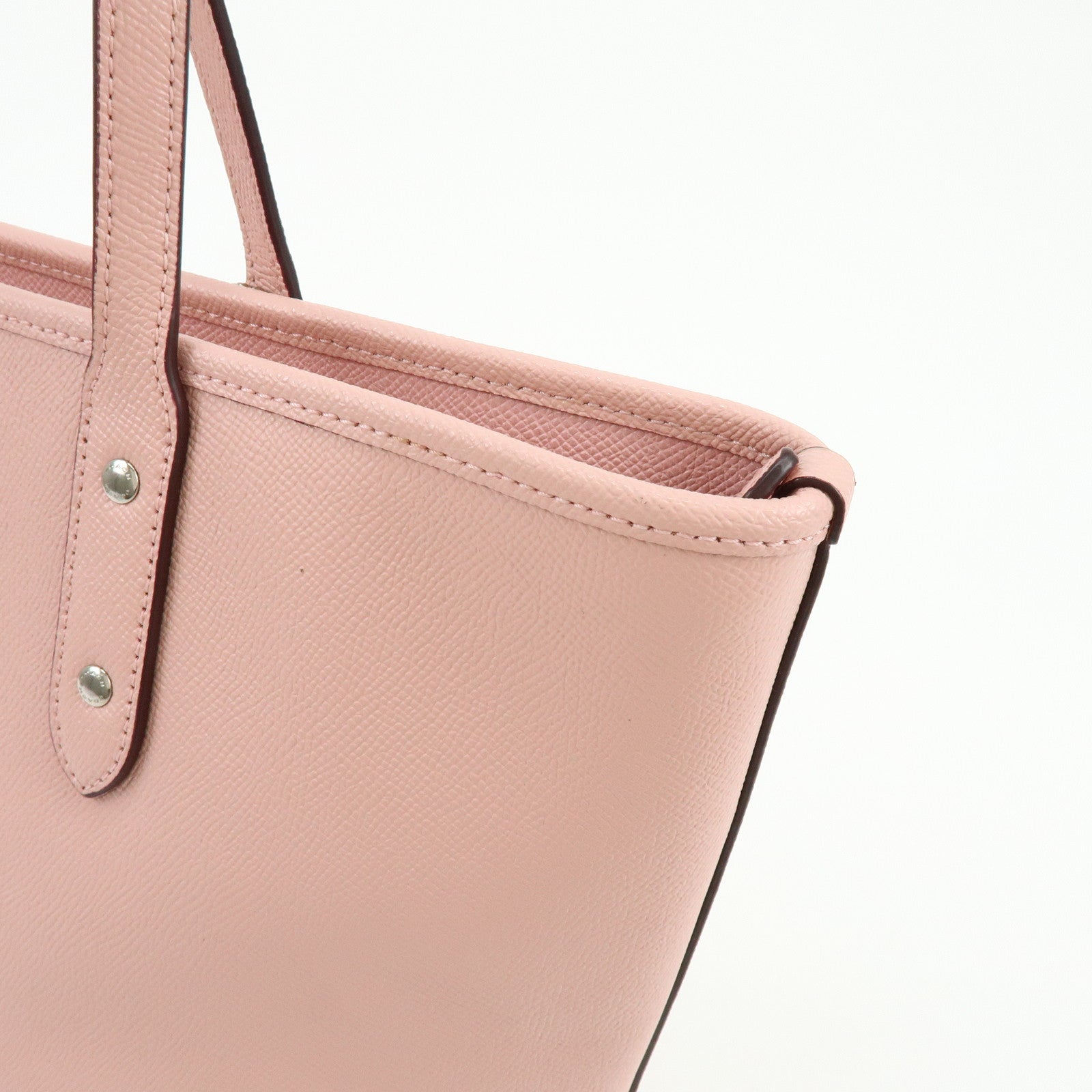 COACH Leather Tote Bag Shoulder Bag Pink F58846