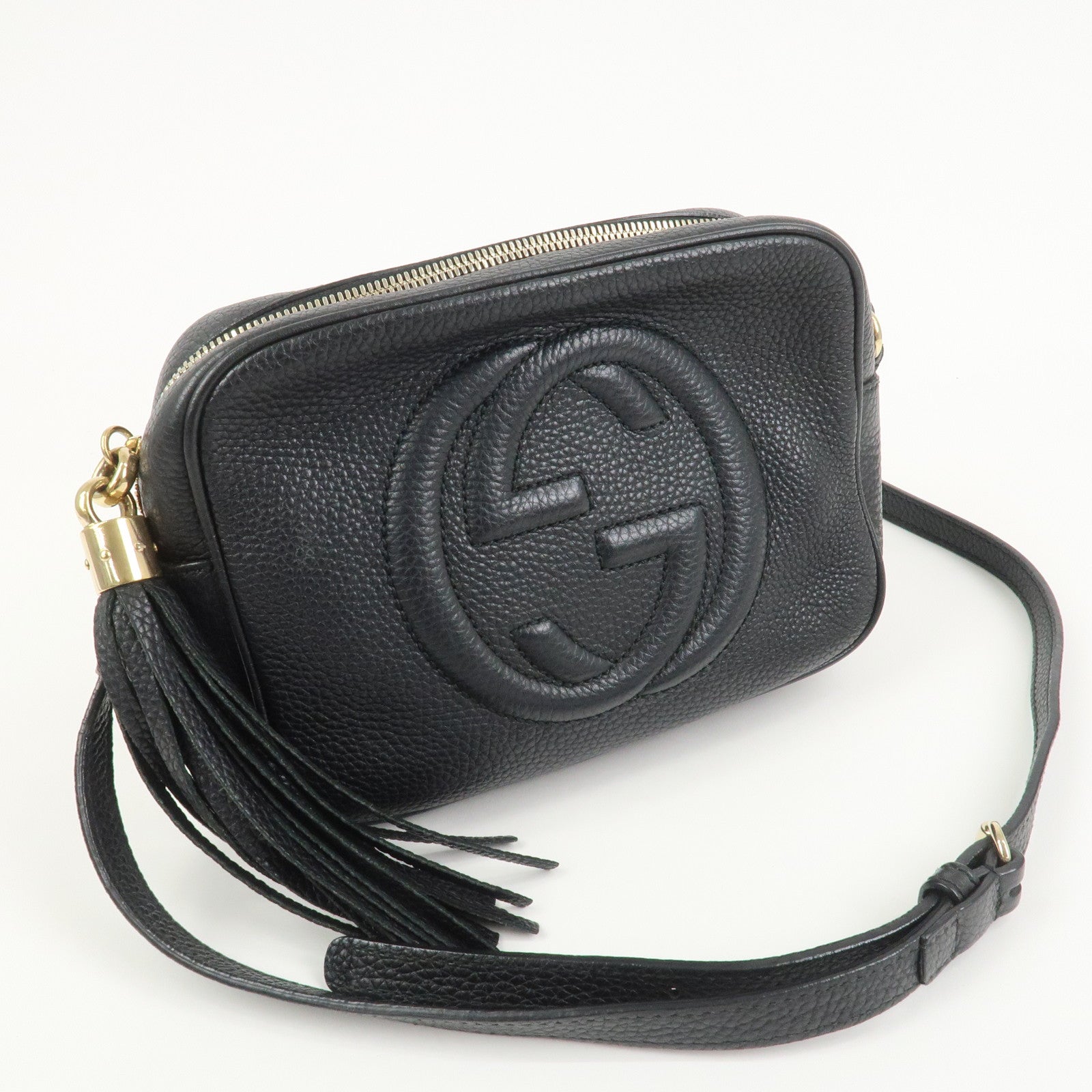 GUCCI SOHO Leather Shoulder Bag Crossbody Bag Black 308364