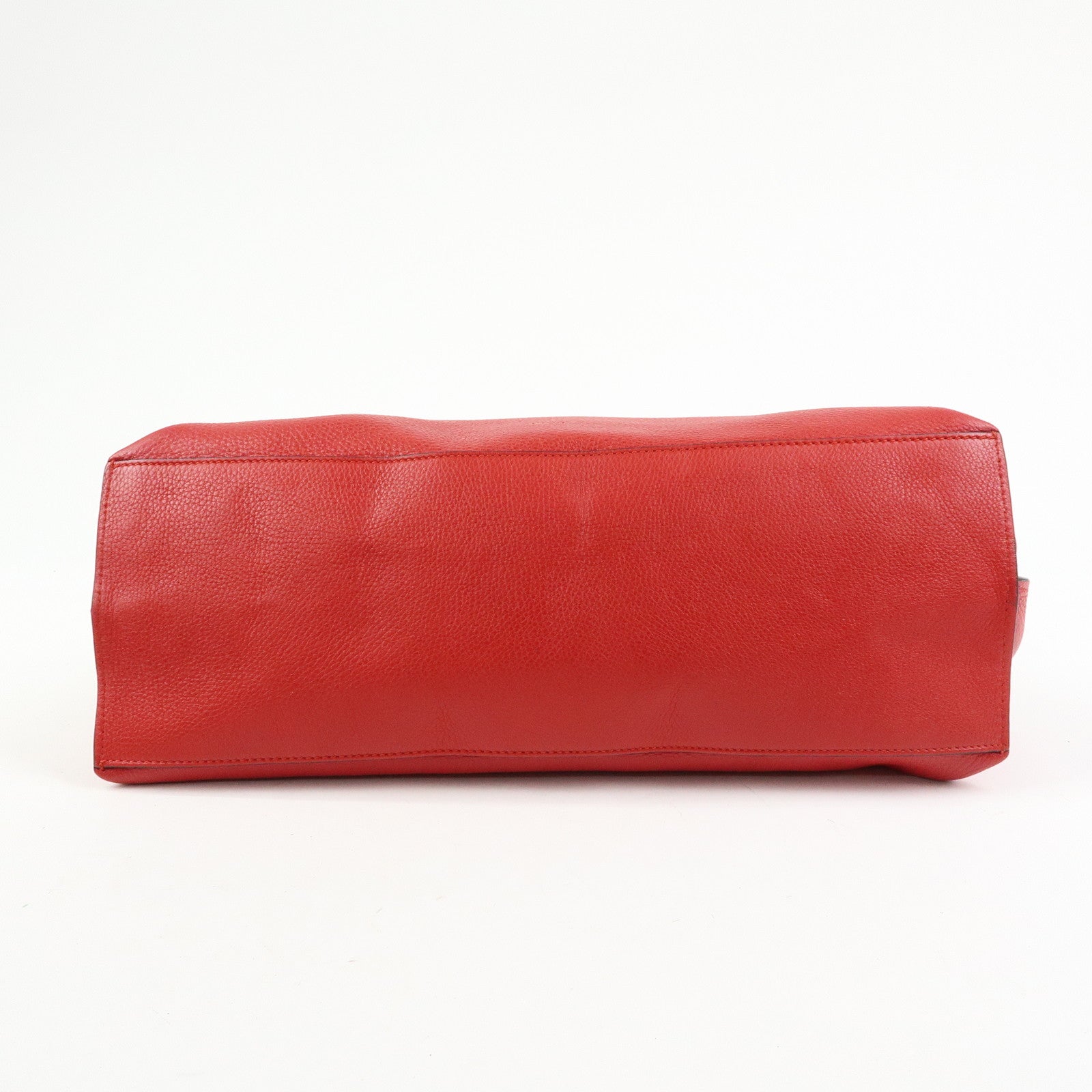 GUCCI Bamboo Leather 2Way Bag Hand Bag Shoulder Bag Red 370830