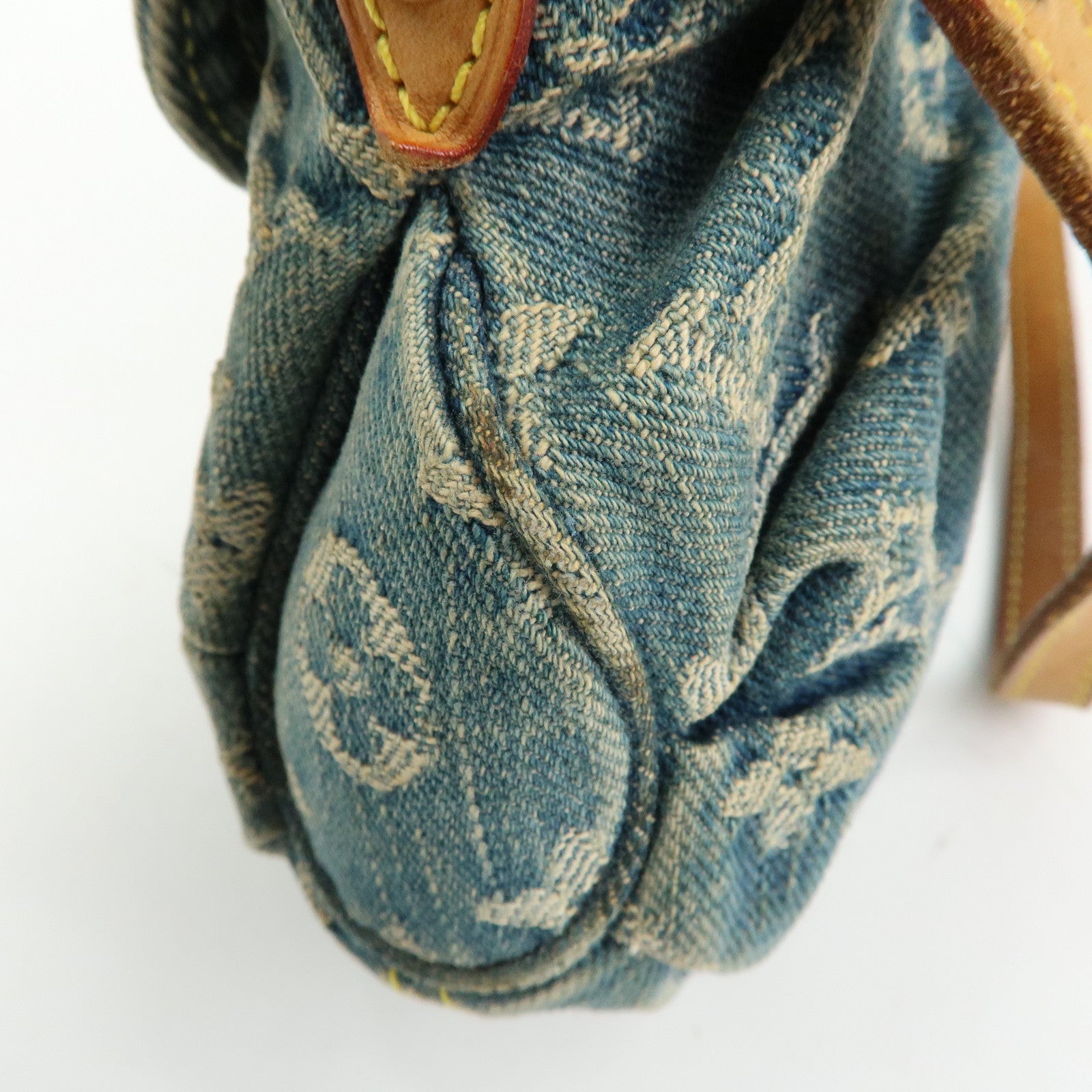 Louis Vuitton Monogram Denim Mini Pleaty Shoulder Bag Blue M95050