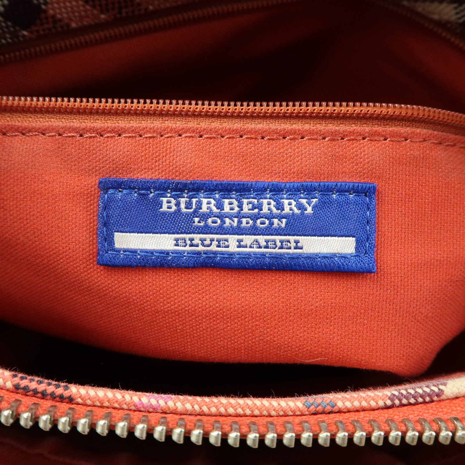 BURBERRY Blue Label Canvas Leather Shoulder Bag Hand Bag Pink Beige