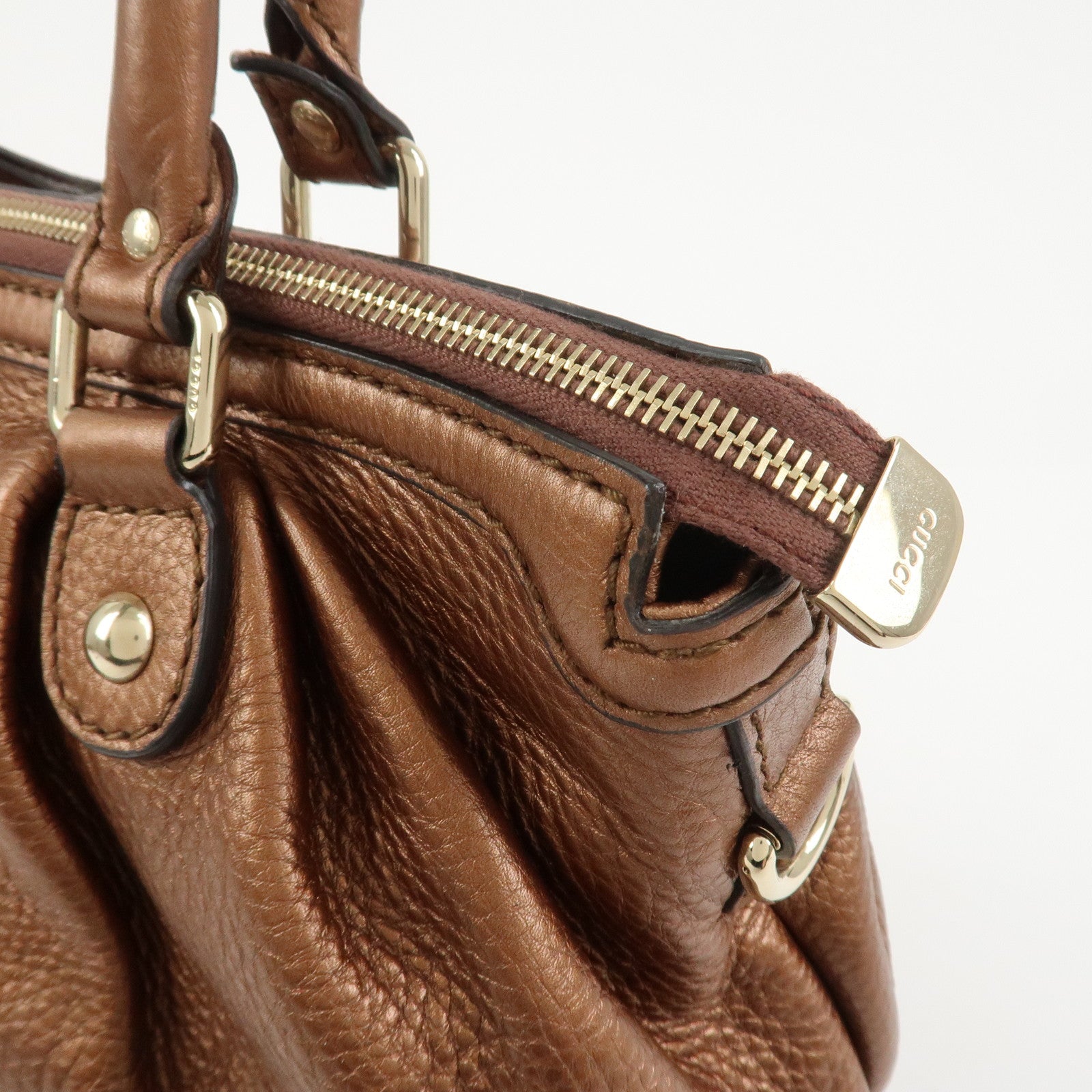 GUCCI Interlocking G Leather 2Way Bag Shoulder Bag Hand Bag 247902