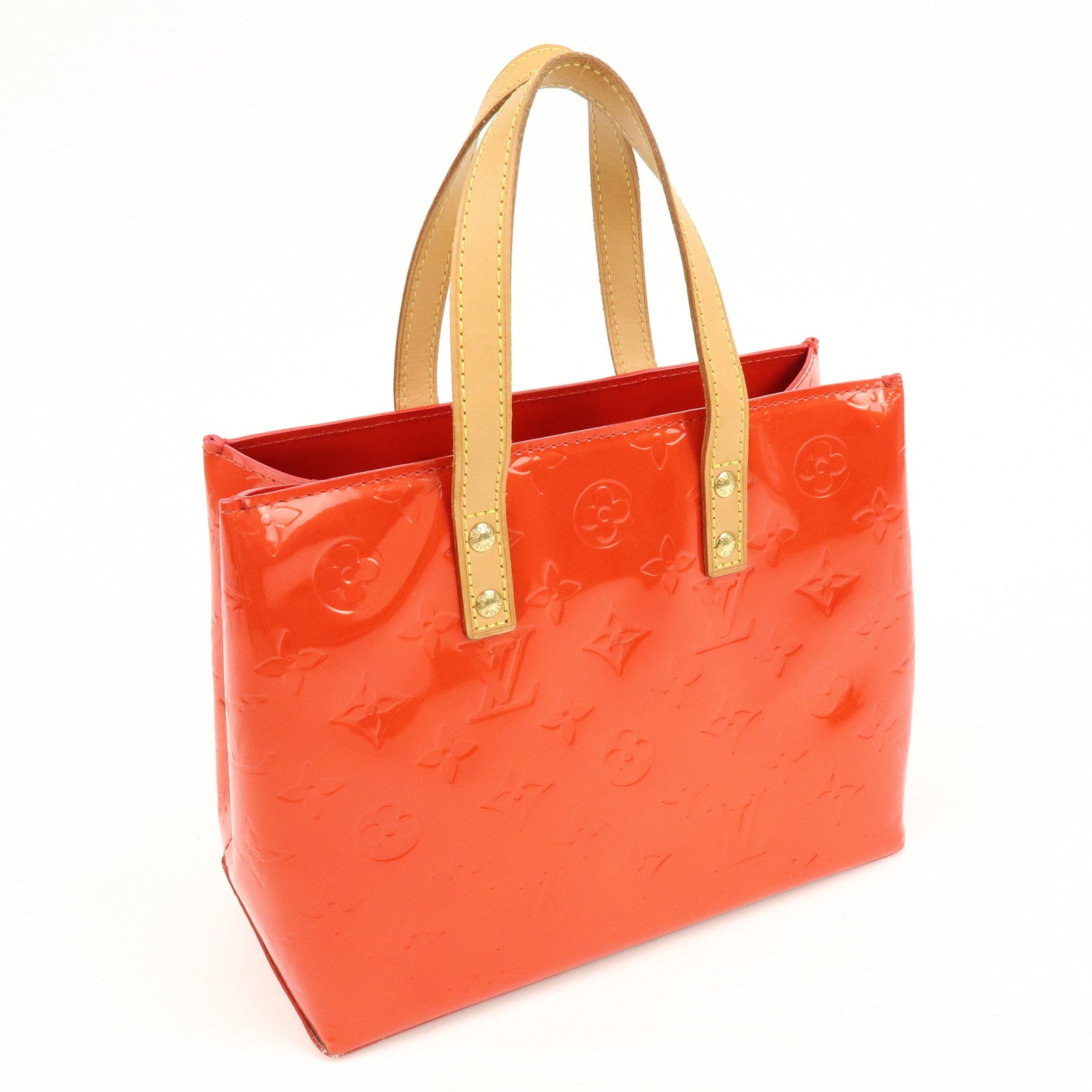 Louis Vuitton Monogram Vernis Lead PM Hand Bag Rouge M91088