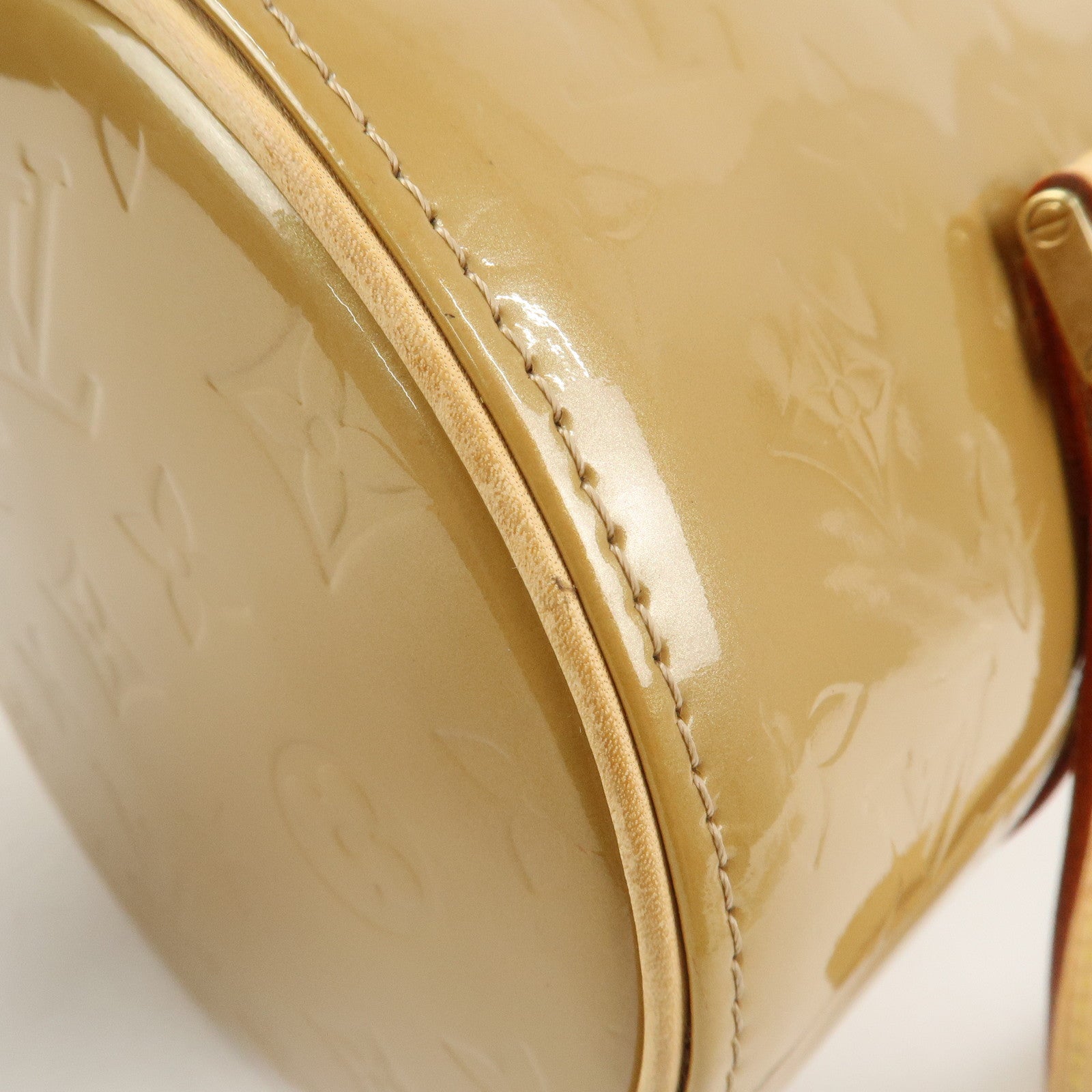 Louis Vuitton Monogram Vernis Bedford Hand Bag Beige M91006