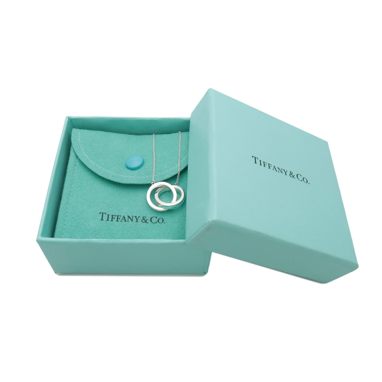 Tiffany & Co 1837 Interlocking Circle Necklace SV925 Silver