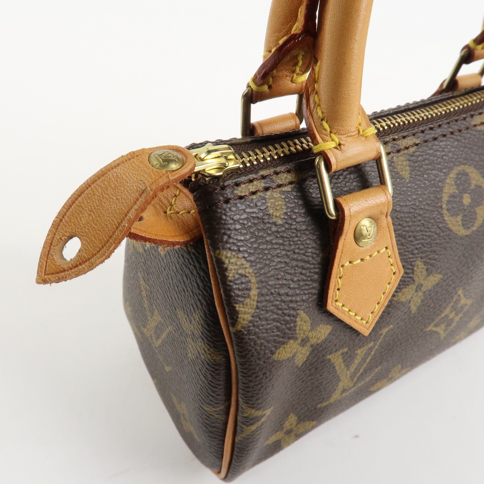 Louis Vuitton Monogram Mini Speedy Hand Bag Brown M41534 Used