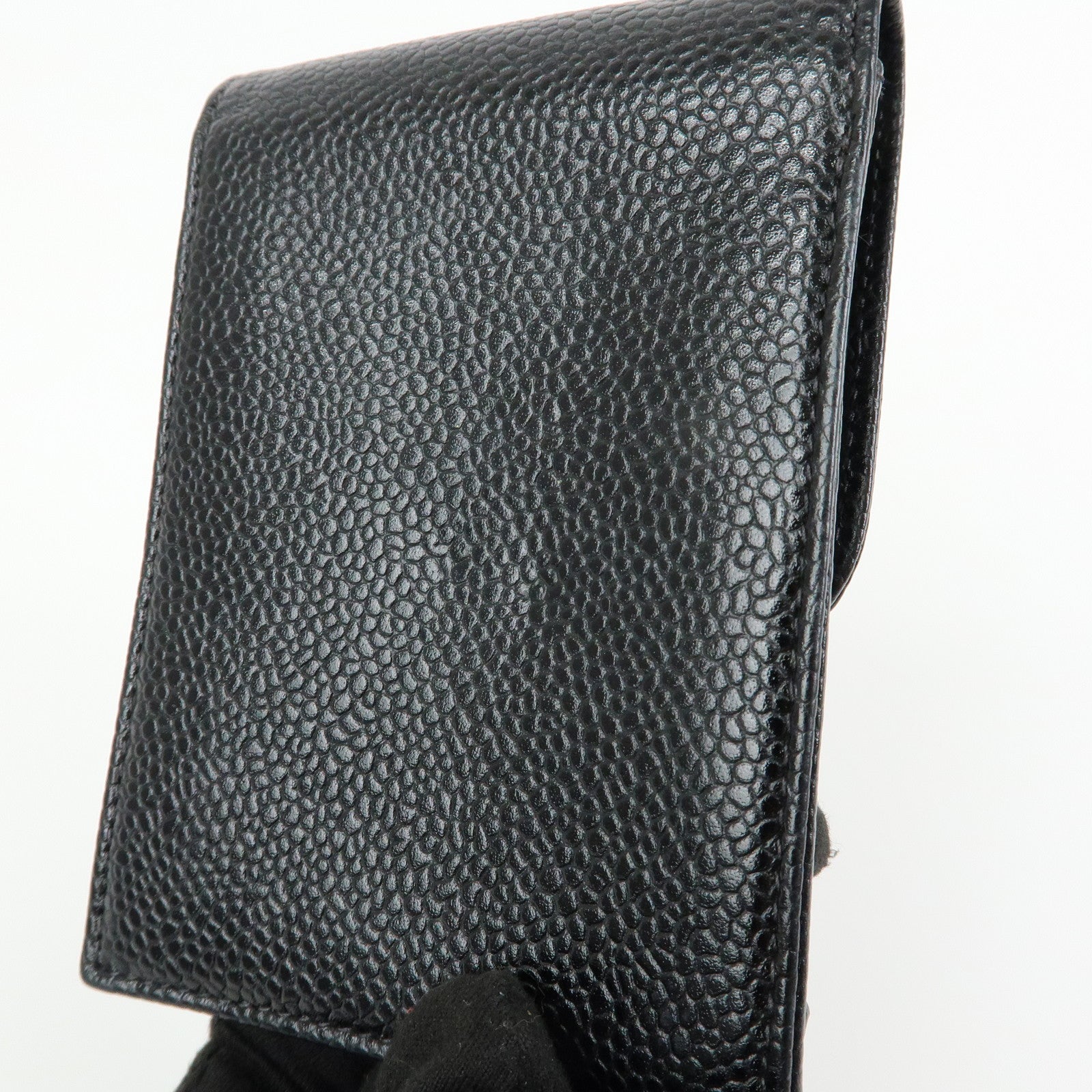 CHANEL COCO Mark Caviarskin Cigarette Case Black