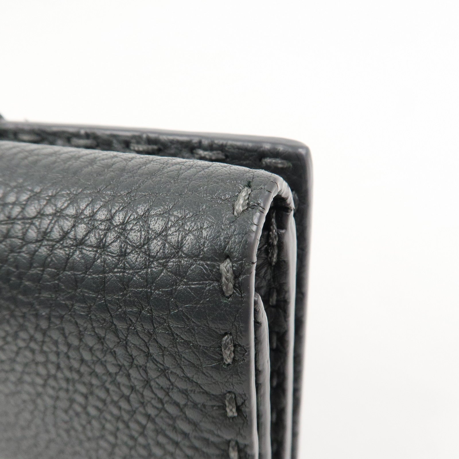 FENDI Seleria Leather Peekaboo Long Wallet Gray 8M0308