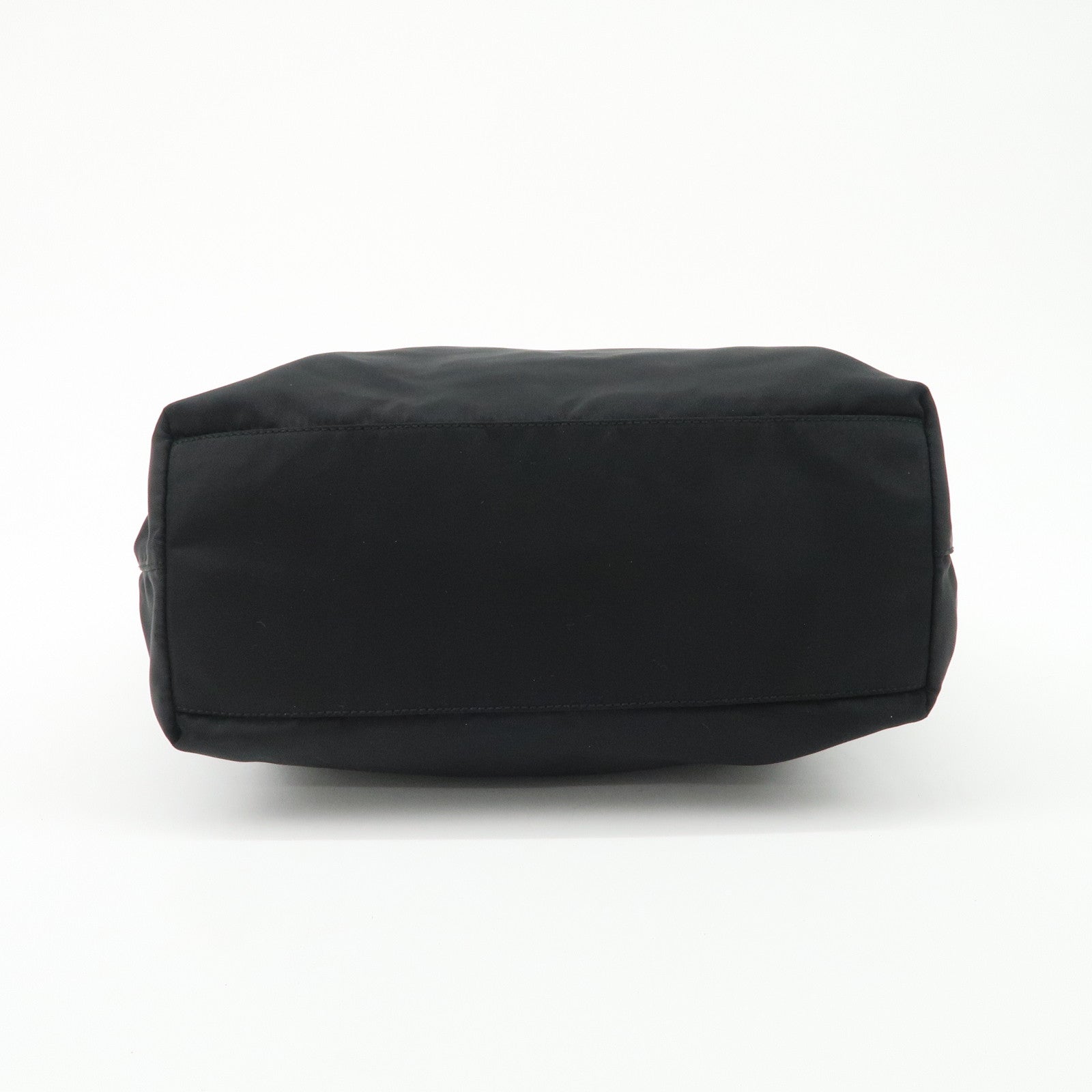 PRADA Triangle Logo Nylon Tote Bag Shoulder Bag Hand Bag Black