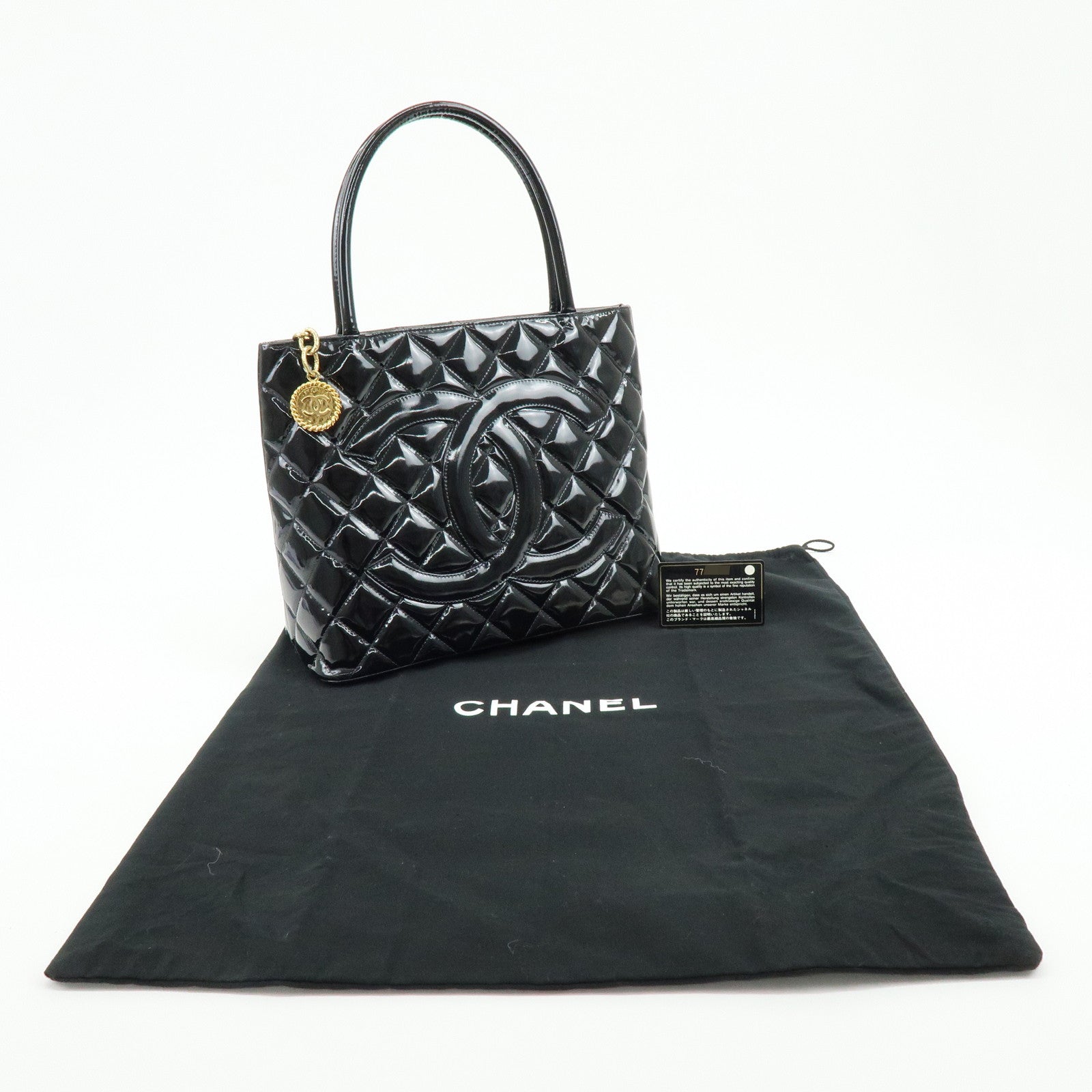 CHANEL Matelasse COCO Mark Medallion Tote Bag Hand Bag A01804