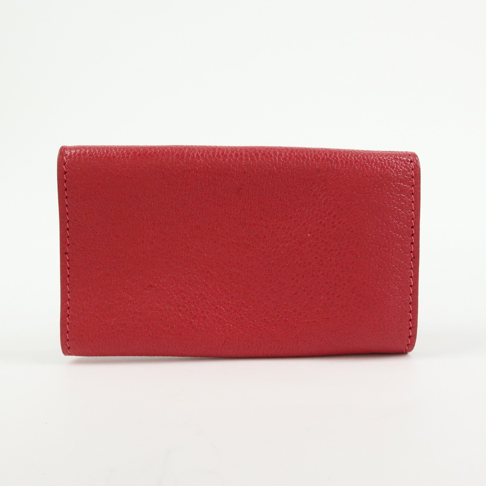 HERMES Sellier Etui Cles 4 Chevre Leather Key Case Key Holder Pink