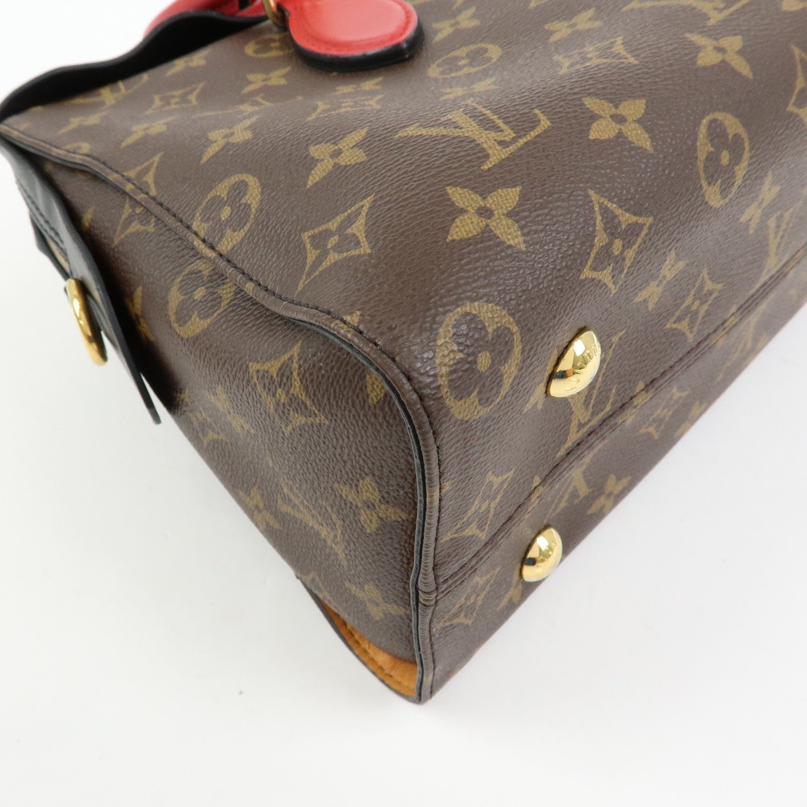 Louis Vuitton Monogram Tuileries Tote 2Way Bag Brown Red M41454