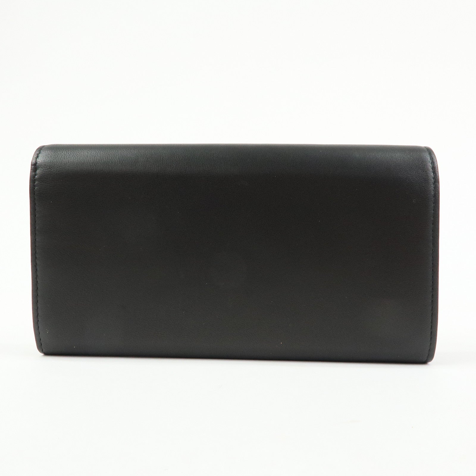 CHANEL Airline COCO Mark Lamb Skin Long Wallet Black A80896