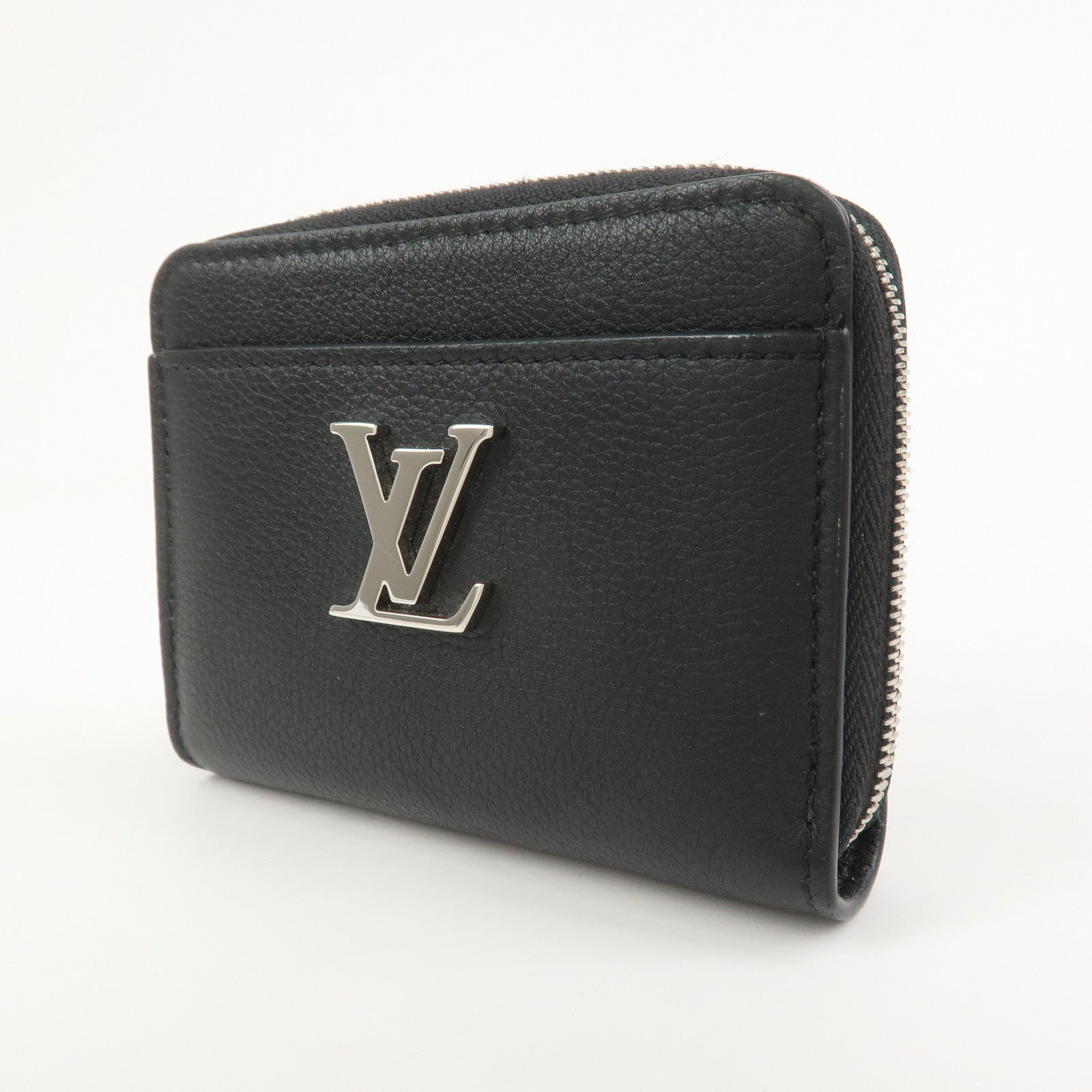 Louis Vuitton Lock Me Calf Leather Coin Case Coin Purse Noir M80099