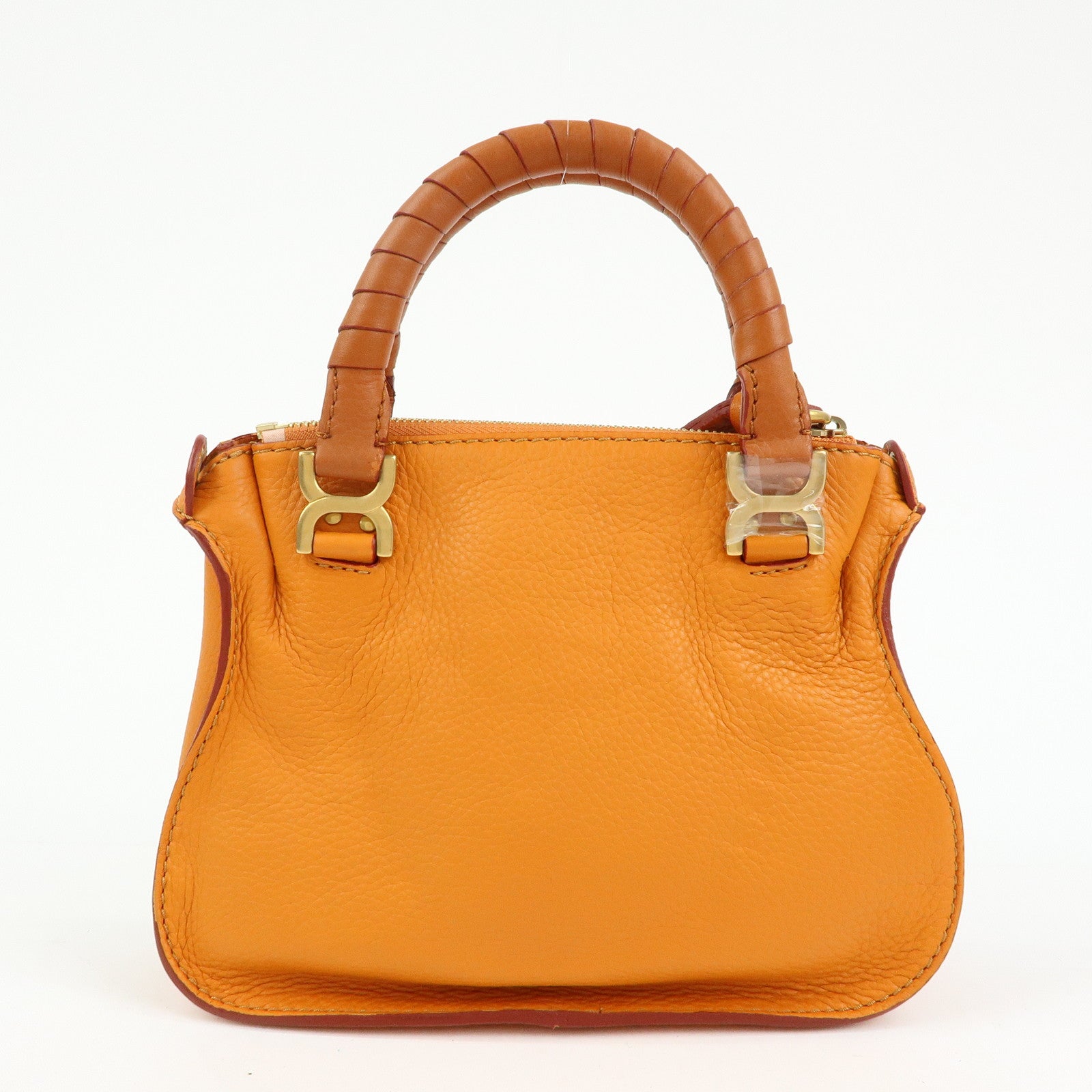 Chloe Marcy Leather 2Way Bag Hand Bag Shoulder Bag Orange