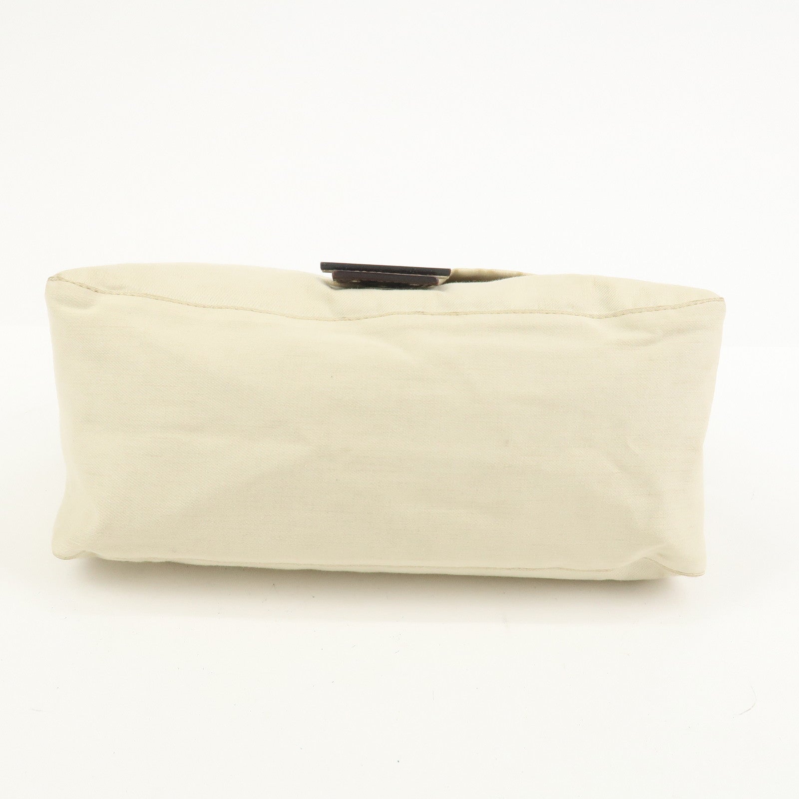 FENDI Mamma Baguette Canvas Leather Shoulder Bag Ivory Brown 26325