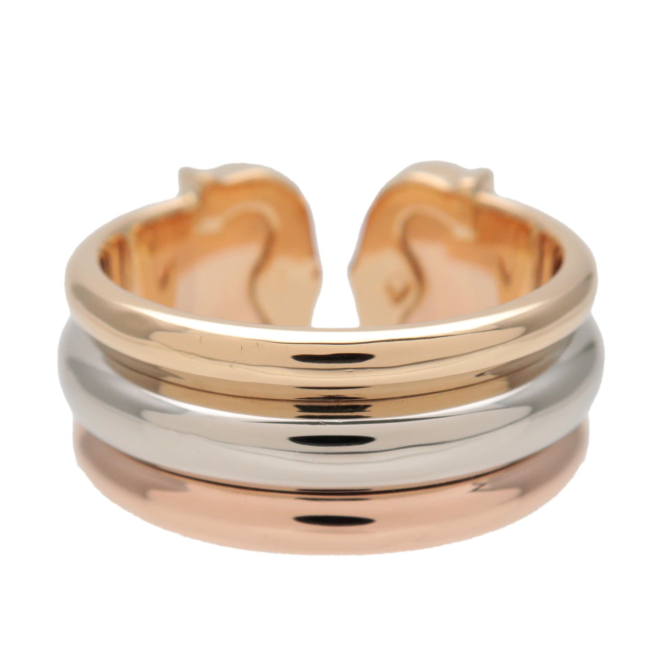 Cartier 2C Trinity Ring K18 750YG/WG/PG Gold #52 US6.5 EU52 HK14