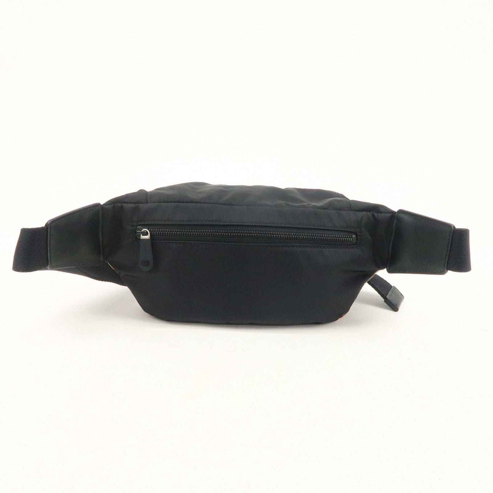 BURBERRY Nova Plaid Nylon Waist Bag Crossbody Bag Black Beige