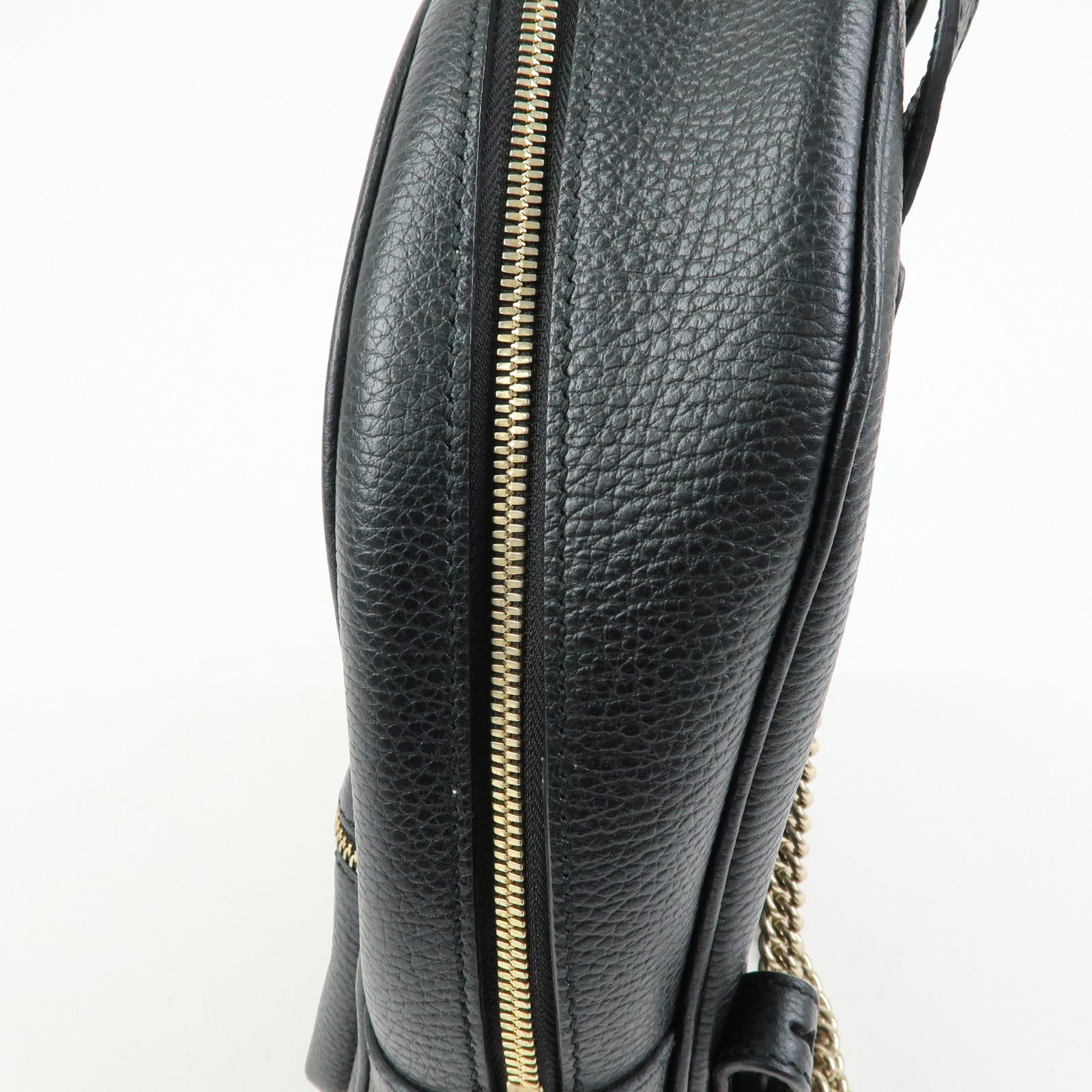 GUCCI SOHO Interlocking G Leather Backpack Rucksack Black 431570