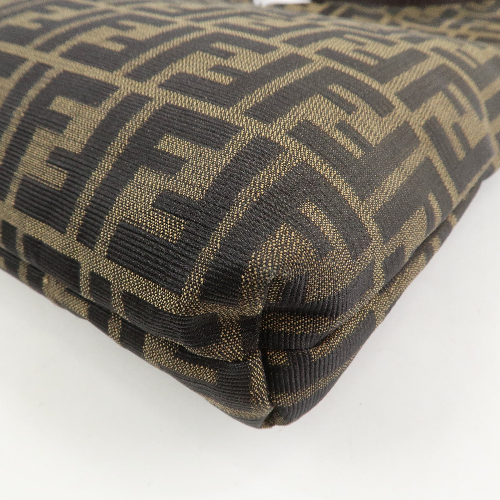 FENDI Zucca Canvas Leather Shoulder Bag Hand Bag Brown 83150870992