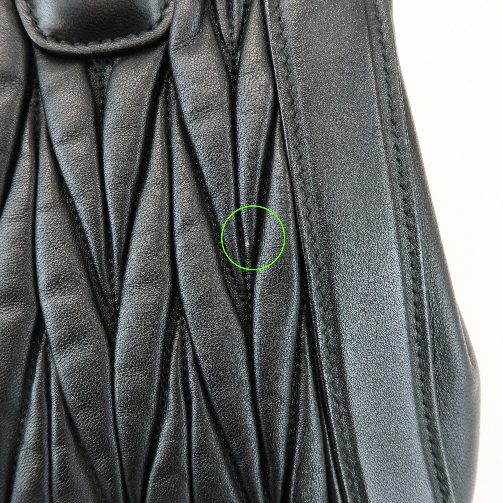 MIU MIU Matelasse Leather 2Way Bag Hand Shoulder Bag Black 5BA125