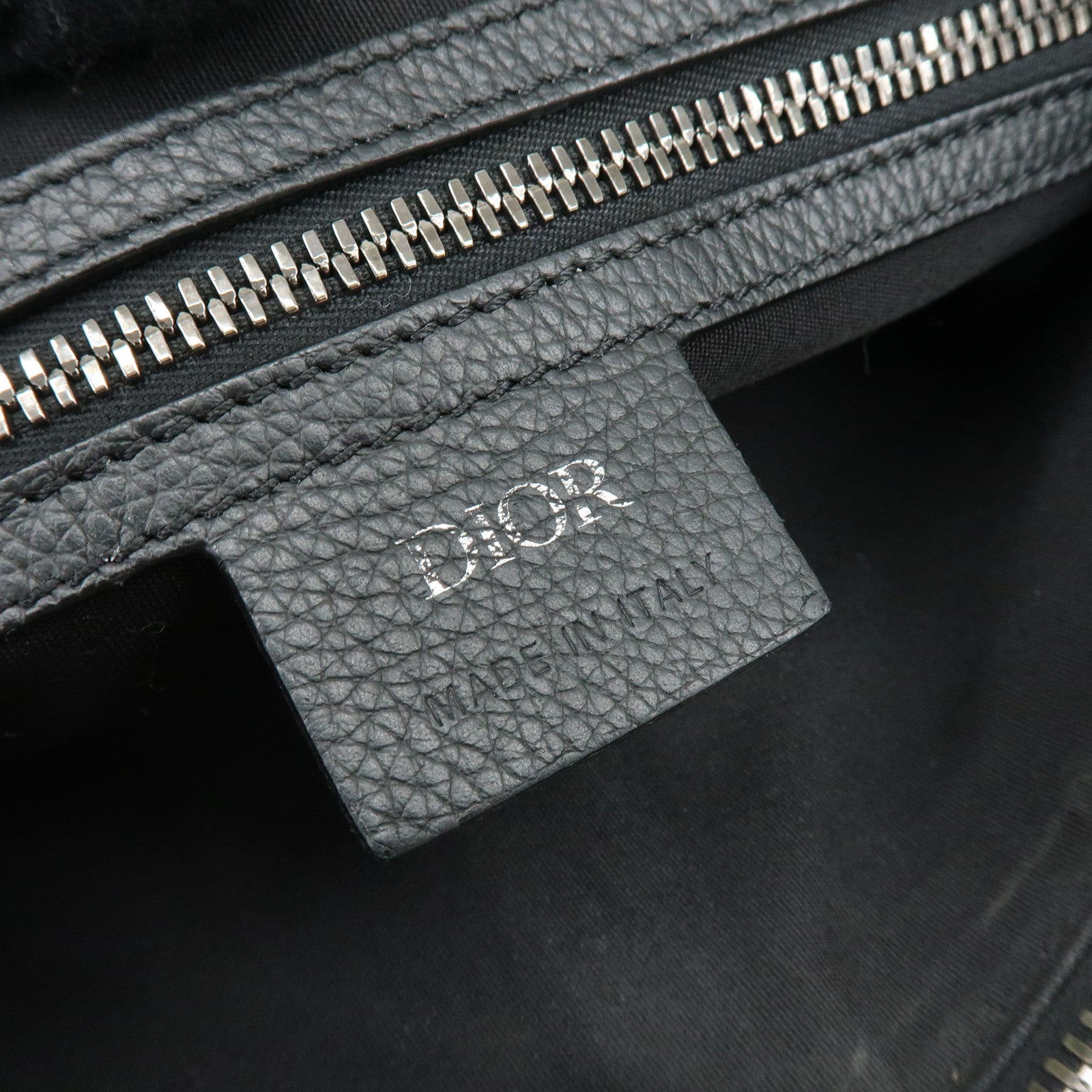 Christian Dior Saddle Oblique Canvas Leather Waist Bag Black Beige
