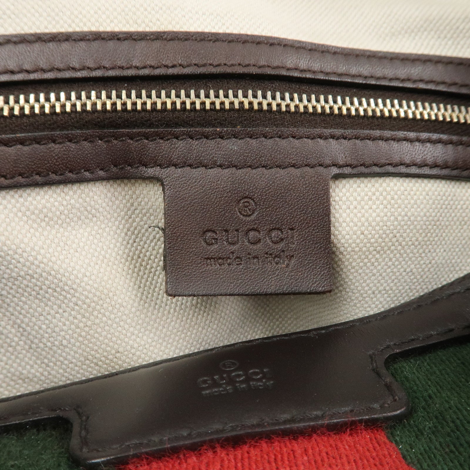 GUCCI Sherry GG Canvas Leather 2Way Bag Boston Bag Brown 247205