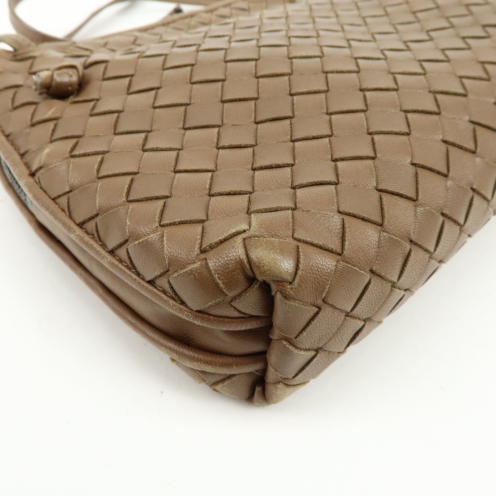 BOTTEGA VENETA Intrecciato Leather Shoulder Bag Brown 39270