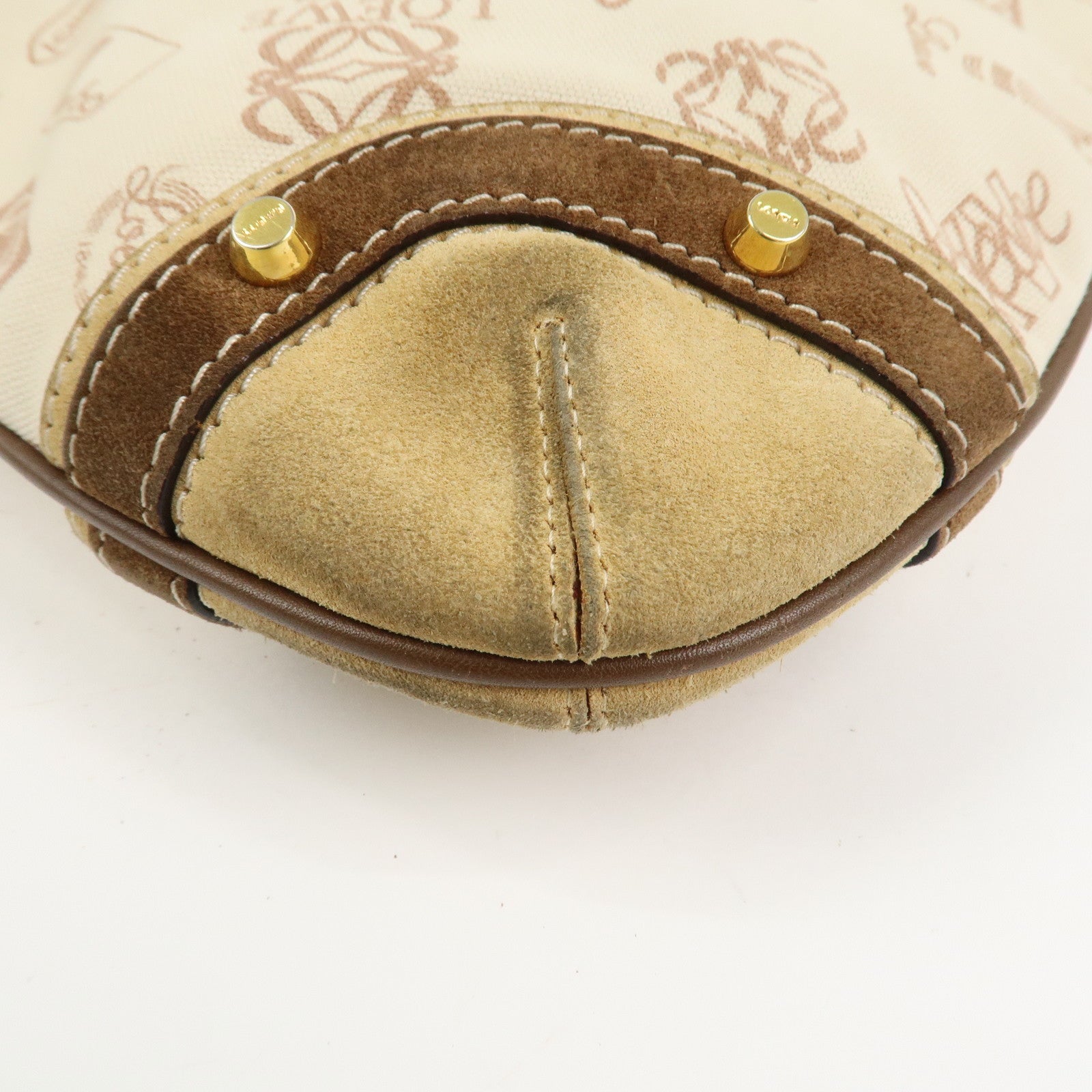 LOEWE Anagram Canvas Suede Leather Shoulder Bag 160th Anniversary