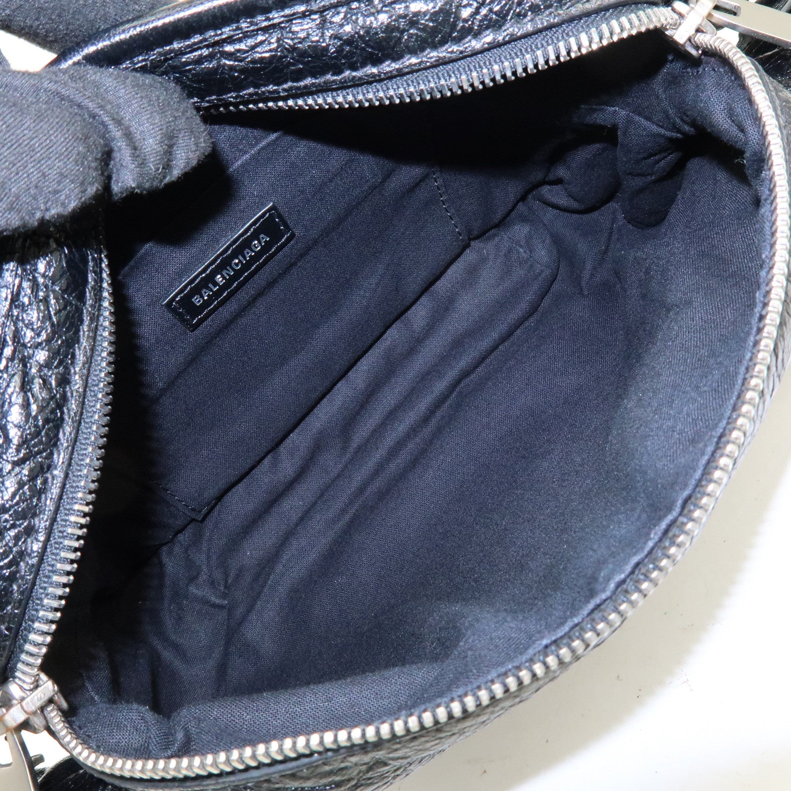 BALENCIAGA Neo Lift Leather Waist Bag Body Bag Style Black 542013