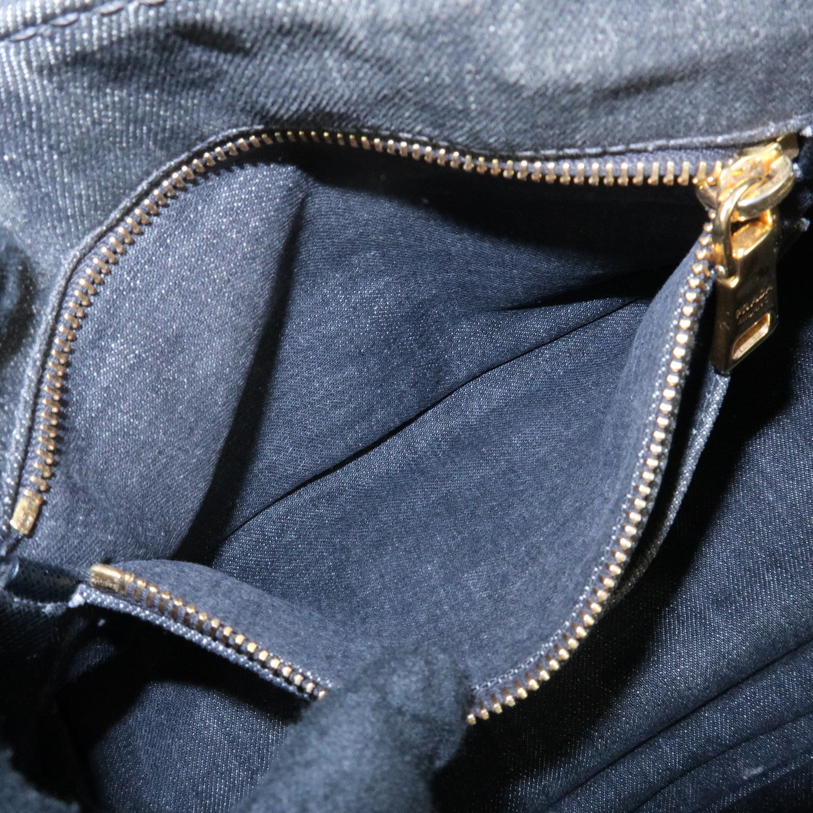 PRADA Triangle Logo Canapa Mini Denim 2Way Hand Bag Black 1BG439