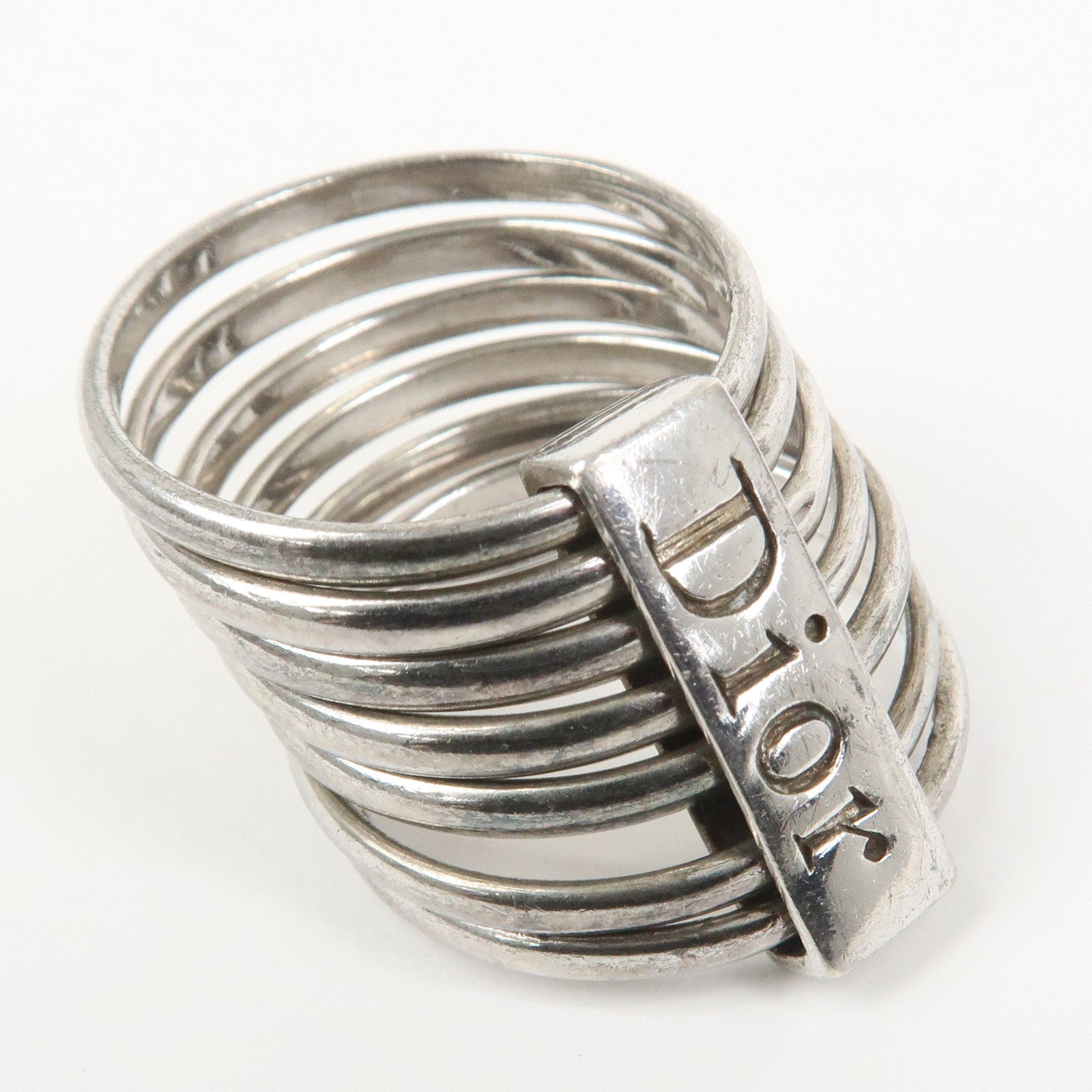 Christian Dior Logo Multi Band Ring SV925 Silver US6.5 EU53.5
