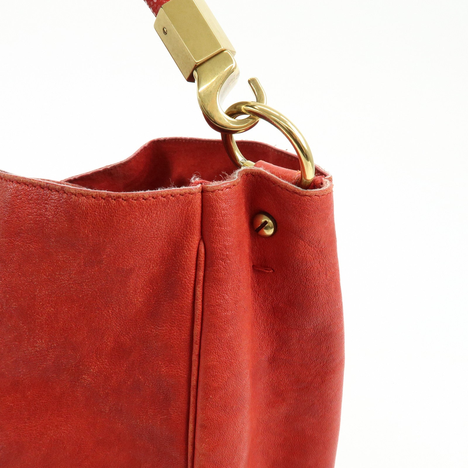 Saint Laurent Paris Roadie Leather Shoulder Bag Red 228840