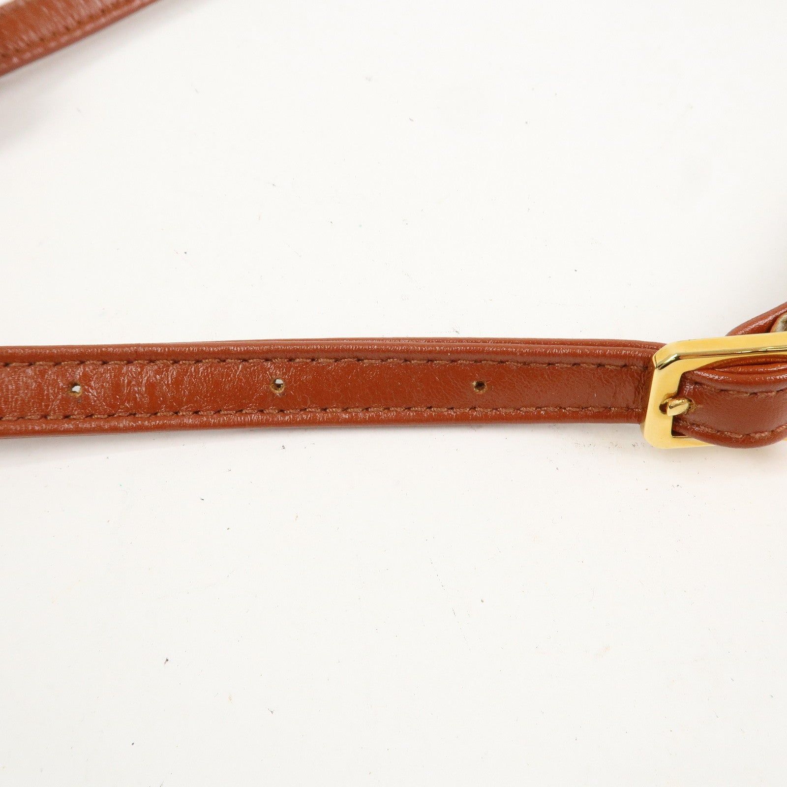 MCM Visetos Leather 2Way Bag Boston Bag Cognac