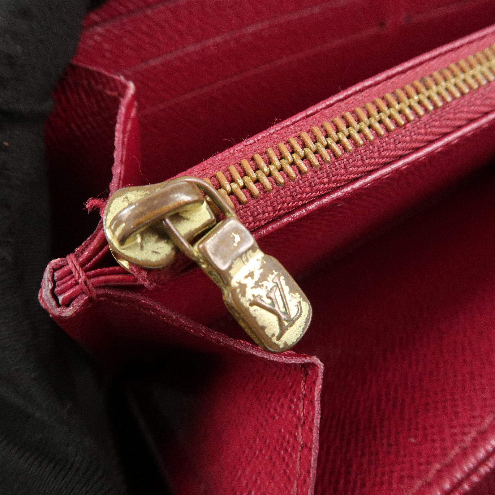 Louis Vuitton Monogram Zippy Long Wallet Brown Fuchsia M41895 Used