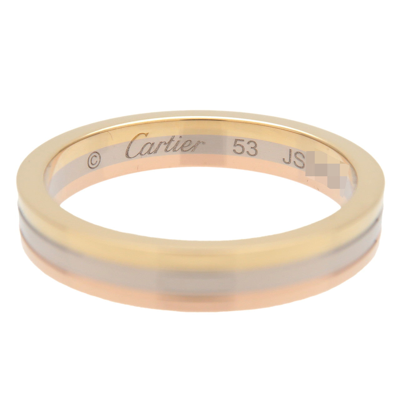 Cartier Vandome Three Color Ring K18 750YG/WG/PG #53 US6.5