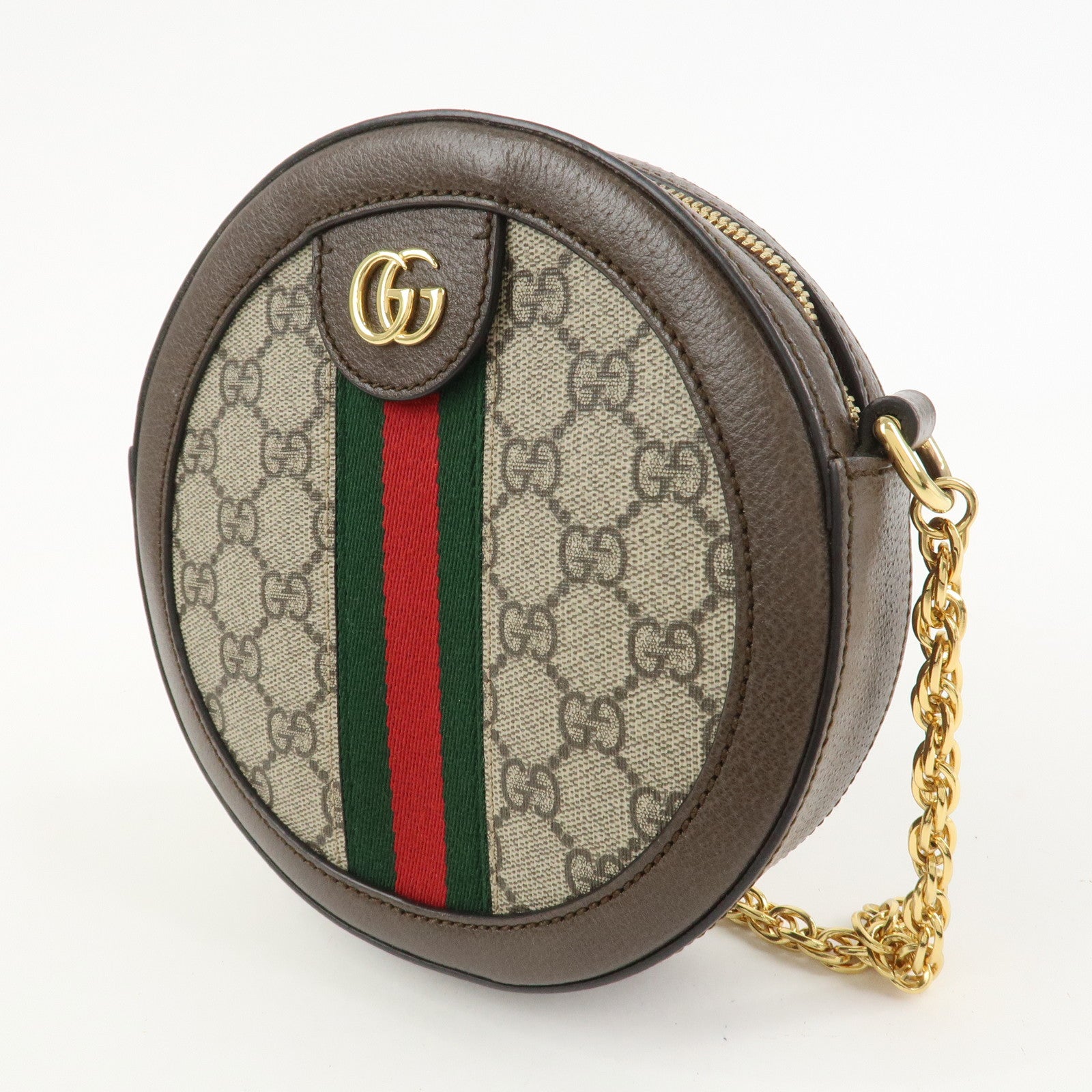 GUCCI Ophidia GG Supreme PVC Leather Shoulder Bag Brown 550618